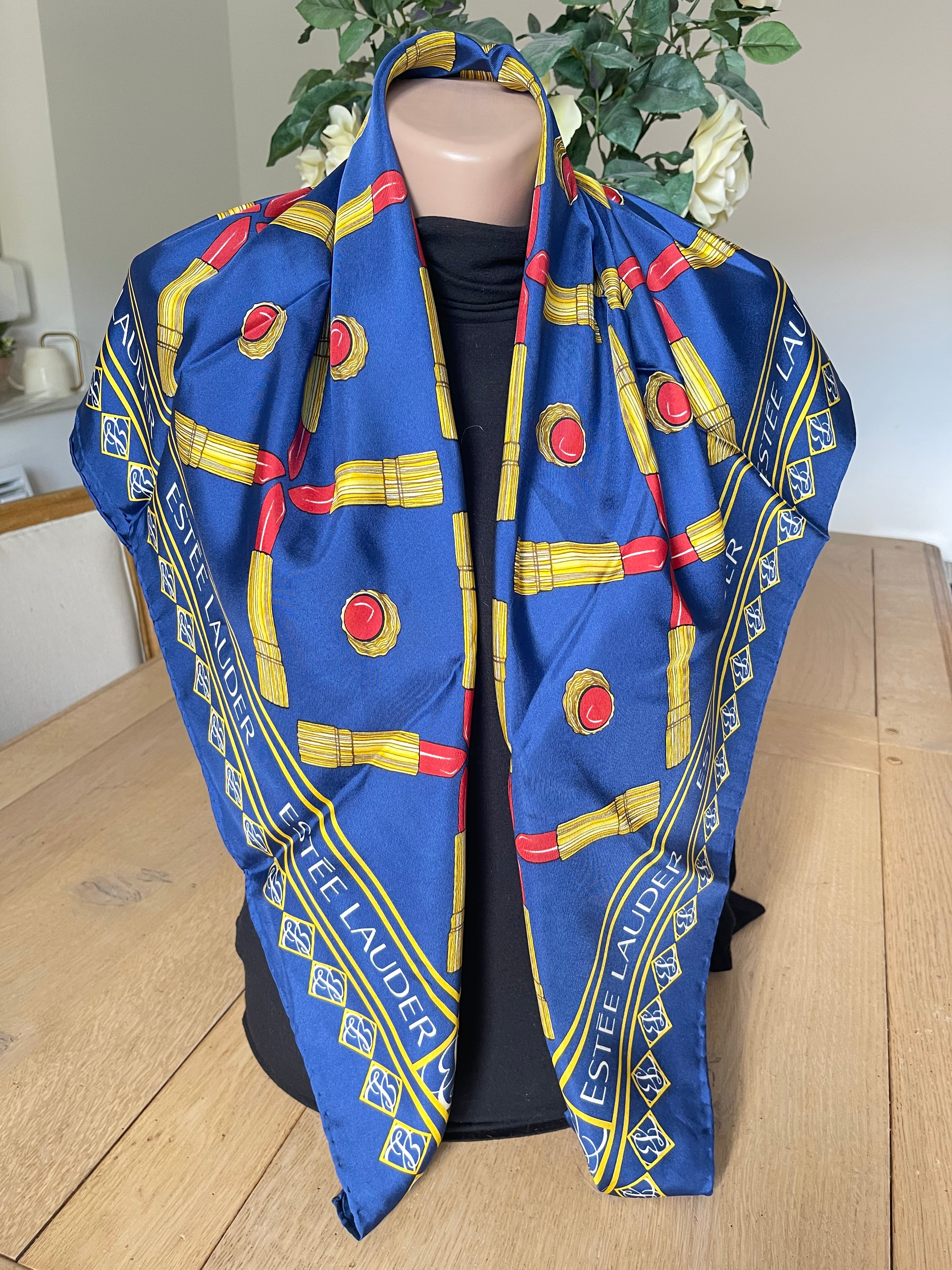 ESTEE LAUDER carré foulard scarf schal sjaal seide silk soie