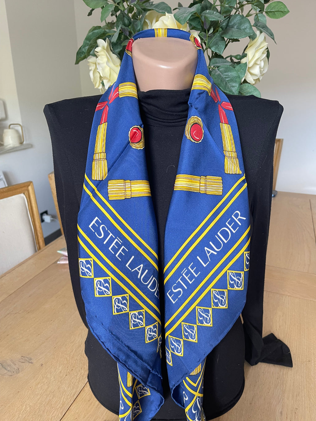 ESTEE LAUDER carré foulard scarf schal sjaal seide silk soie
