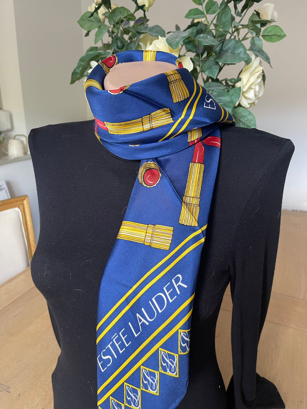 ESTEE LAUDER carré foulard scarf schal sjaal seide silk soie