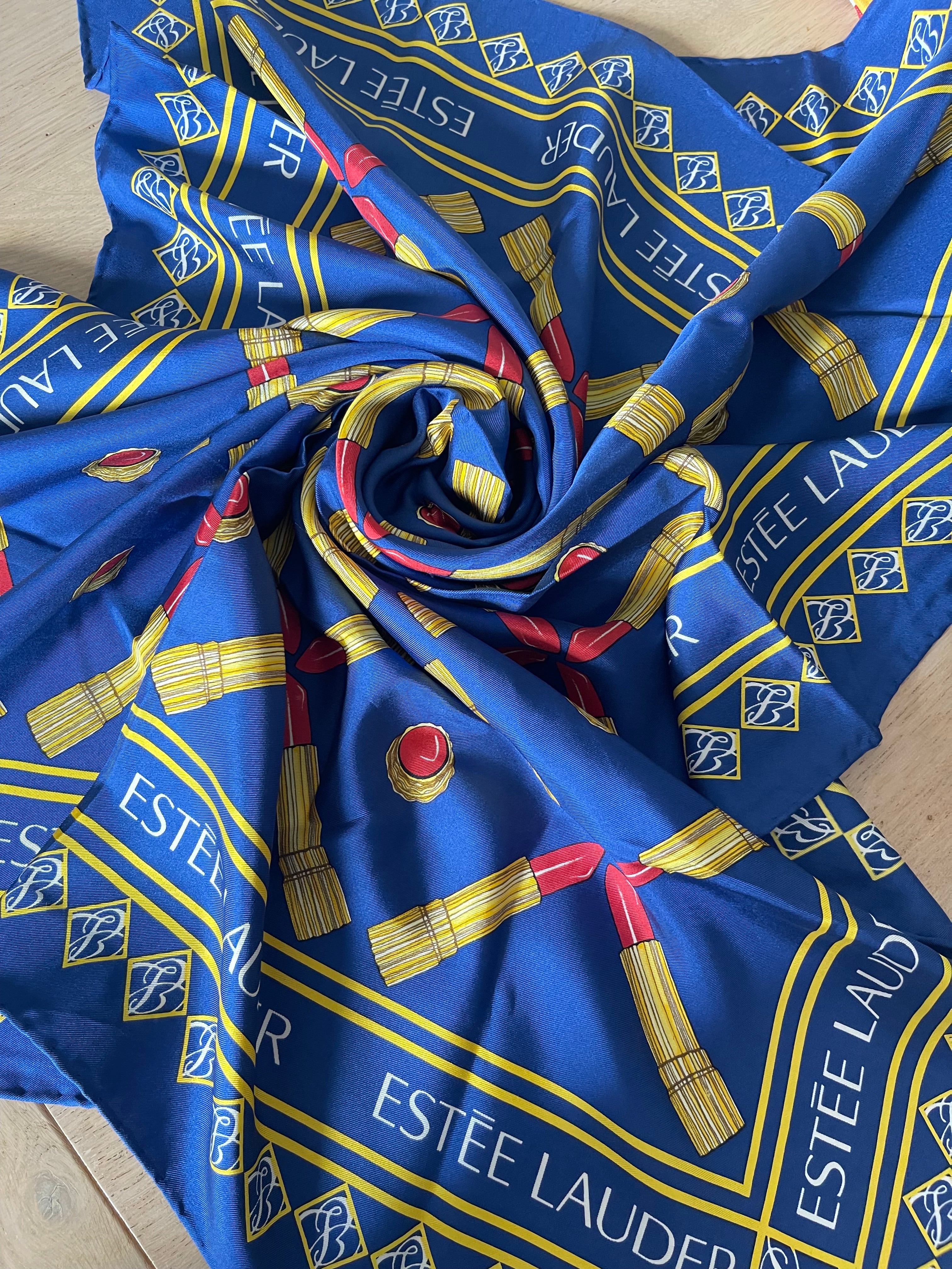 ESTEE LAUDER carré foulard scarf schal sjaal seide silk soie