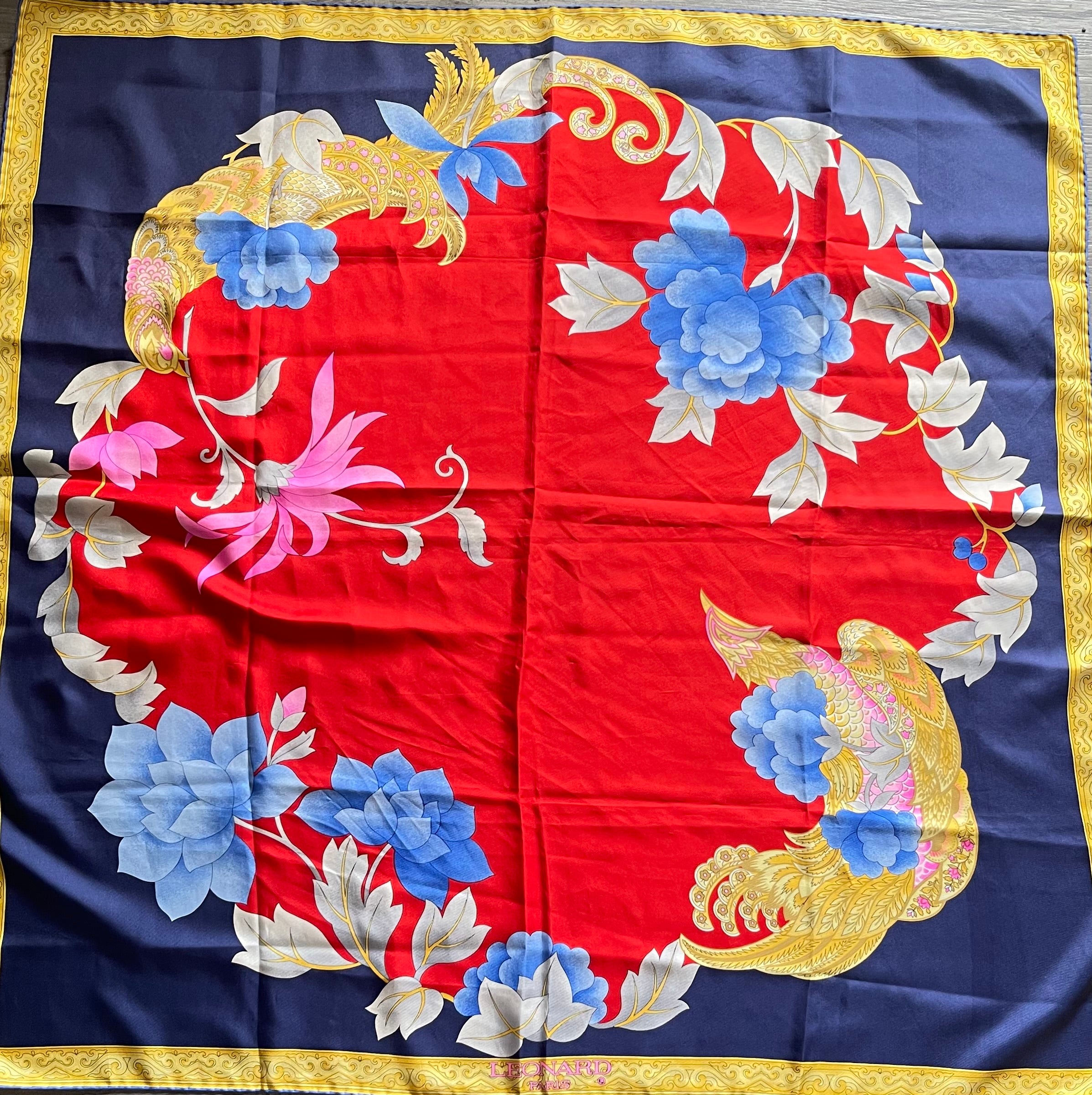 LEONARD carré foulard scarf schal sjaal seide silk soie