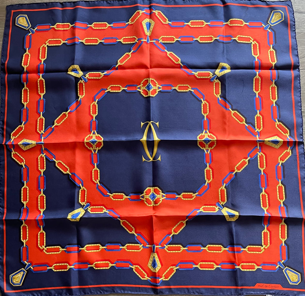 Must de Cartier carré foulard scarf schal sjaal seide silk soie