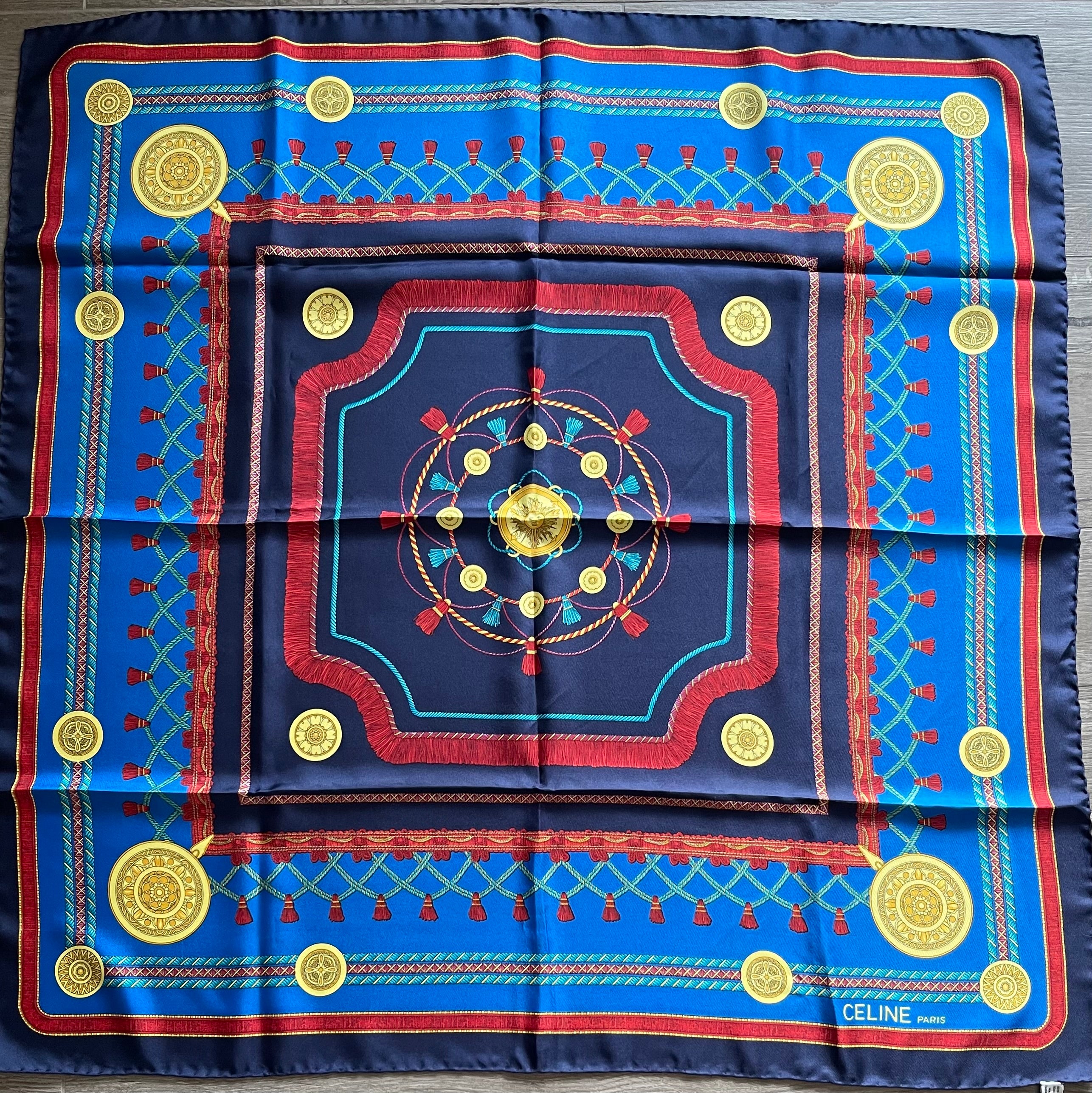 CELINE carré foulard schal scarf sjaal seide silk soie
