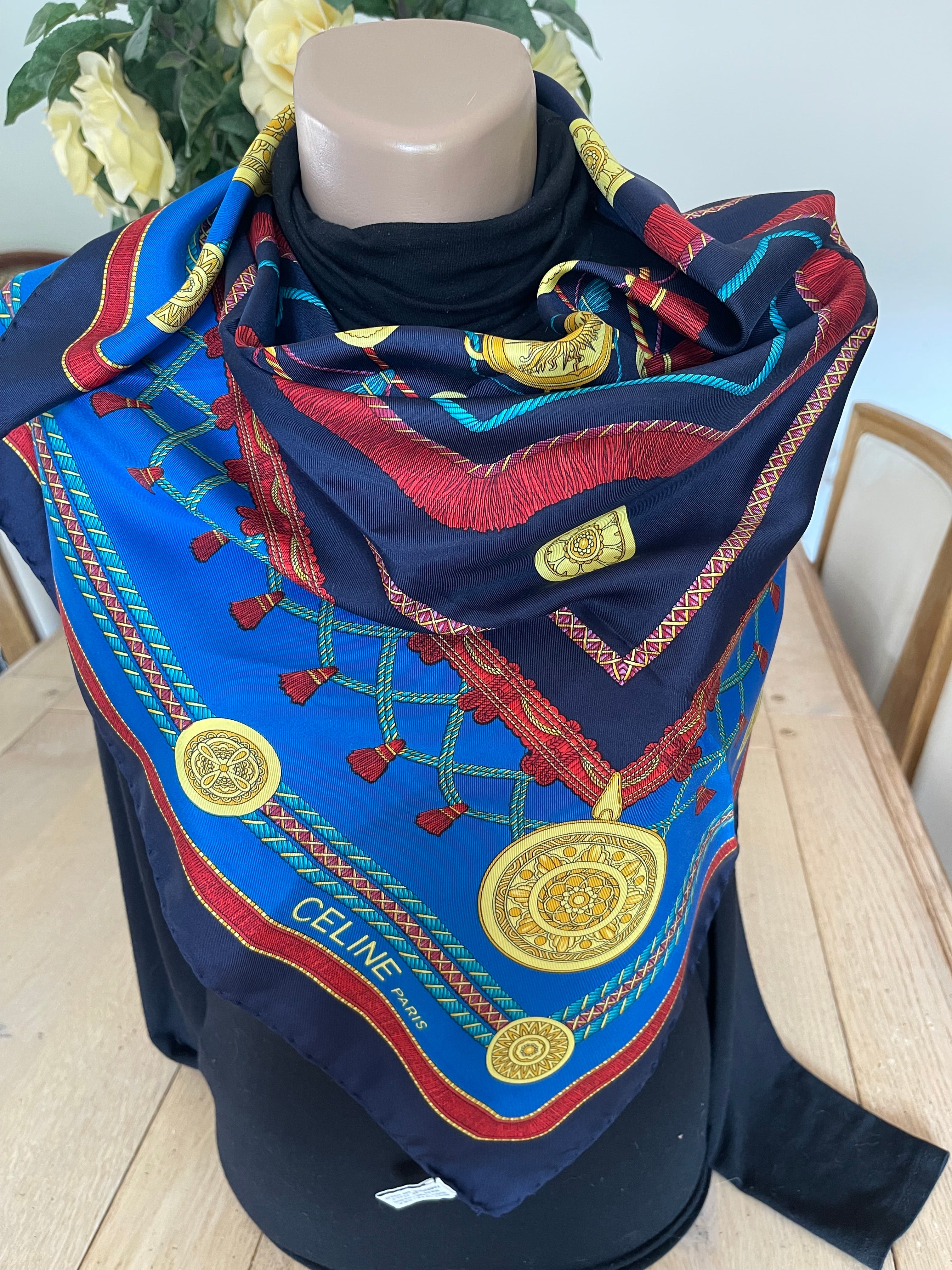 CELINE carré foulard schal scarf sjaal seide silk soie