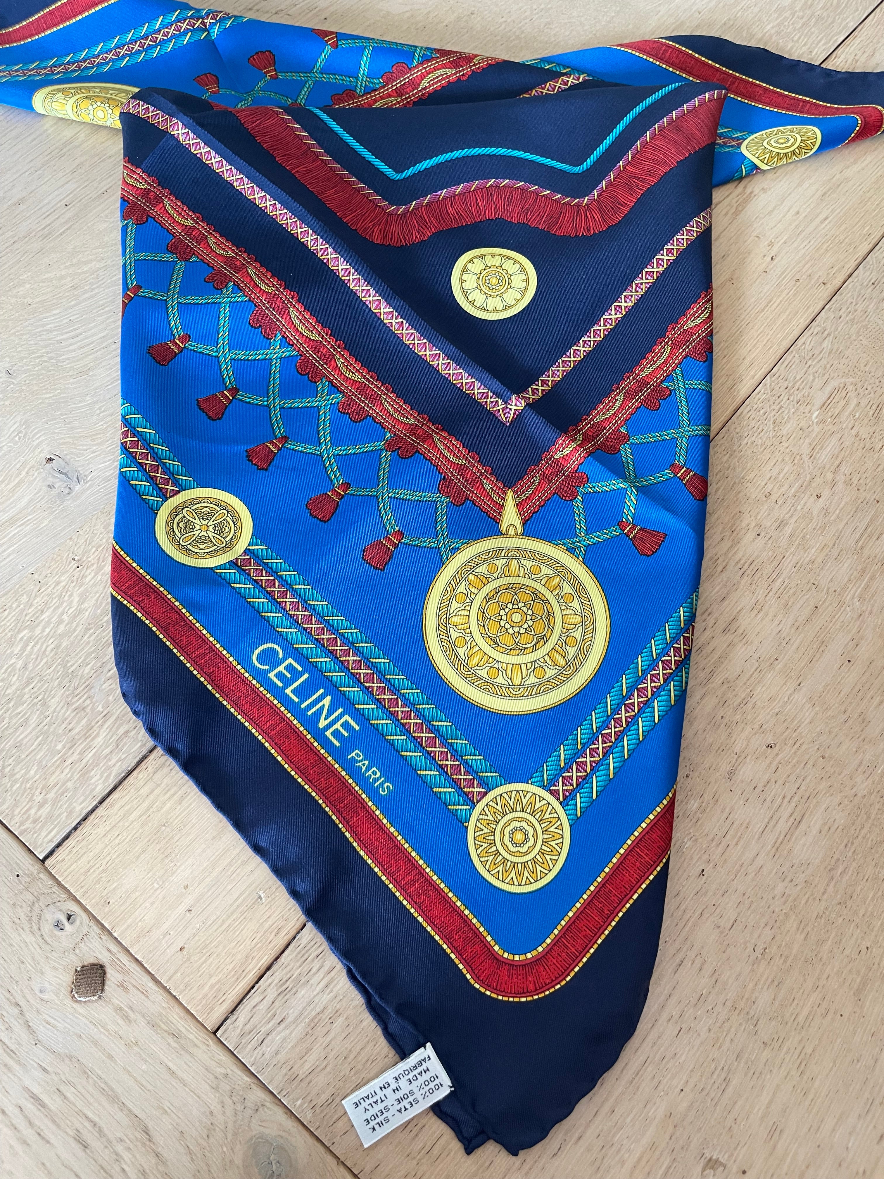 CELINE carré foulard schal scarf sjaal seide silk soie