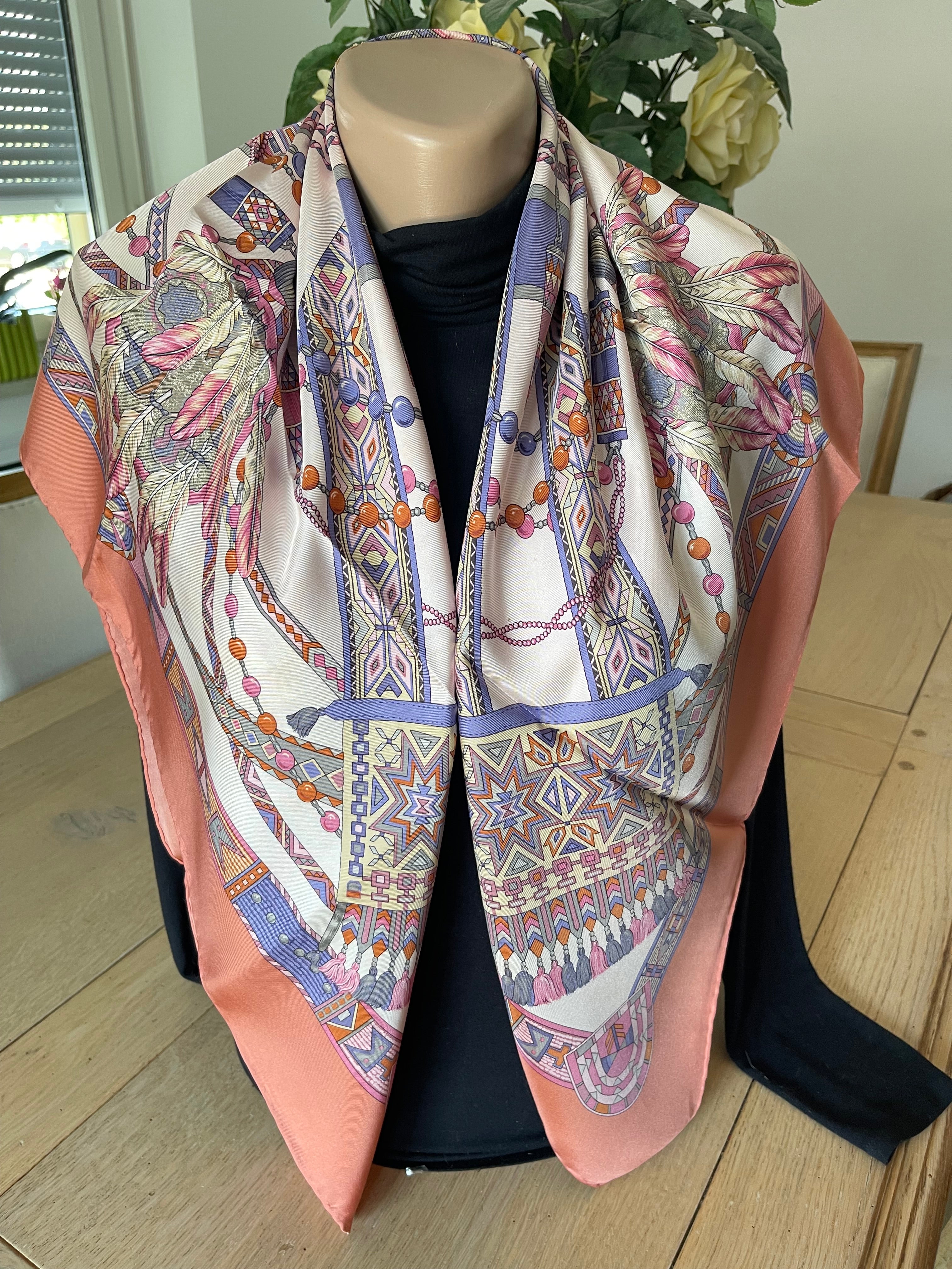 TRUSSARDI carré foulard scarf schal sjaal seide soie silk