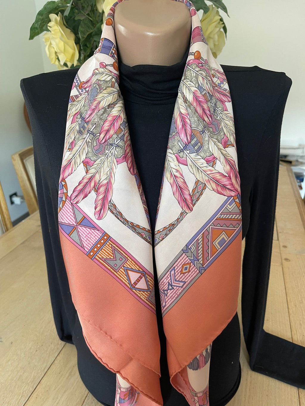 TRUSSARDI carré foulard scarf schal sjaal seide soie silk