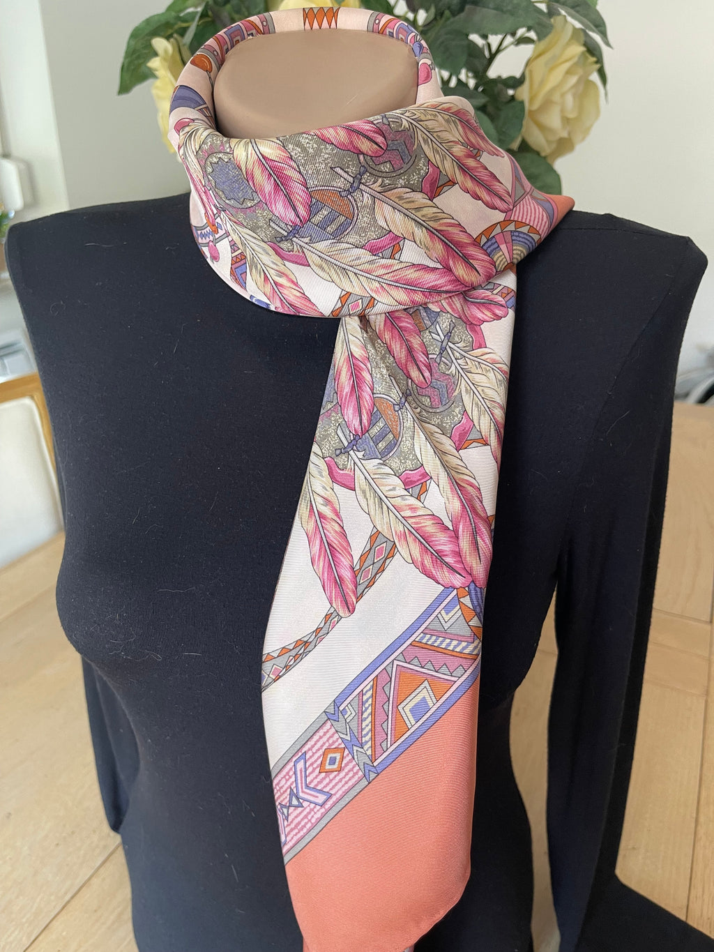 TRUSSARDI carré foulard scarf schal sjaal seide soie silk