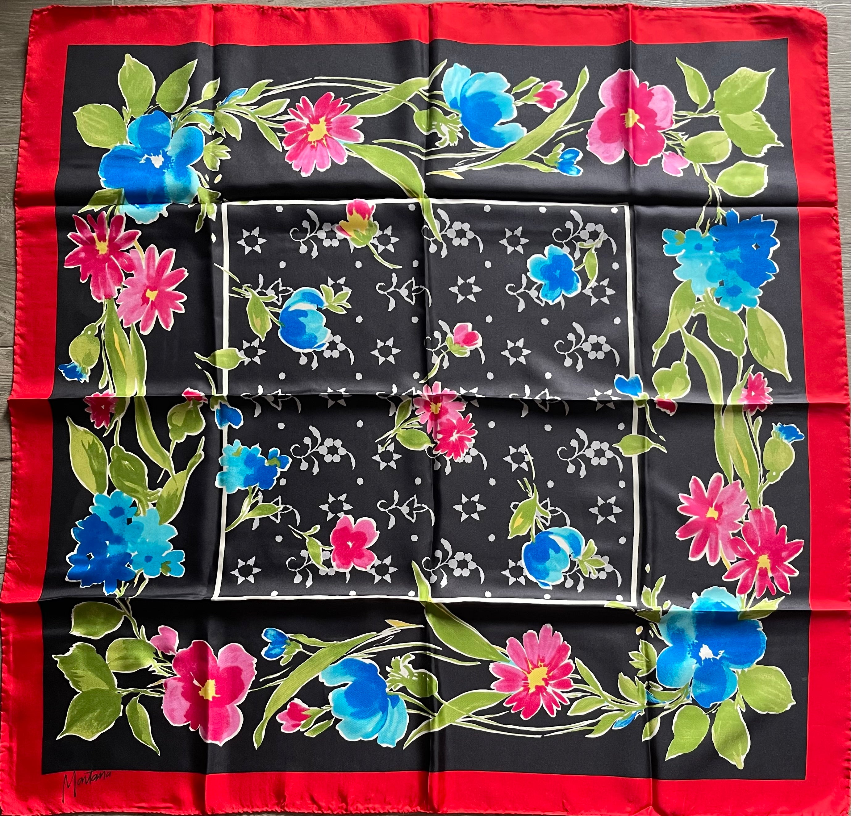 MONTANA foulard carré scarf schal sjaal seide silk soie