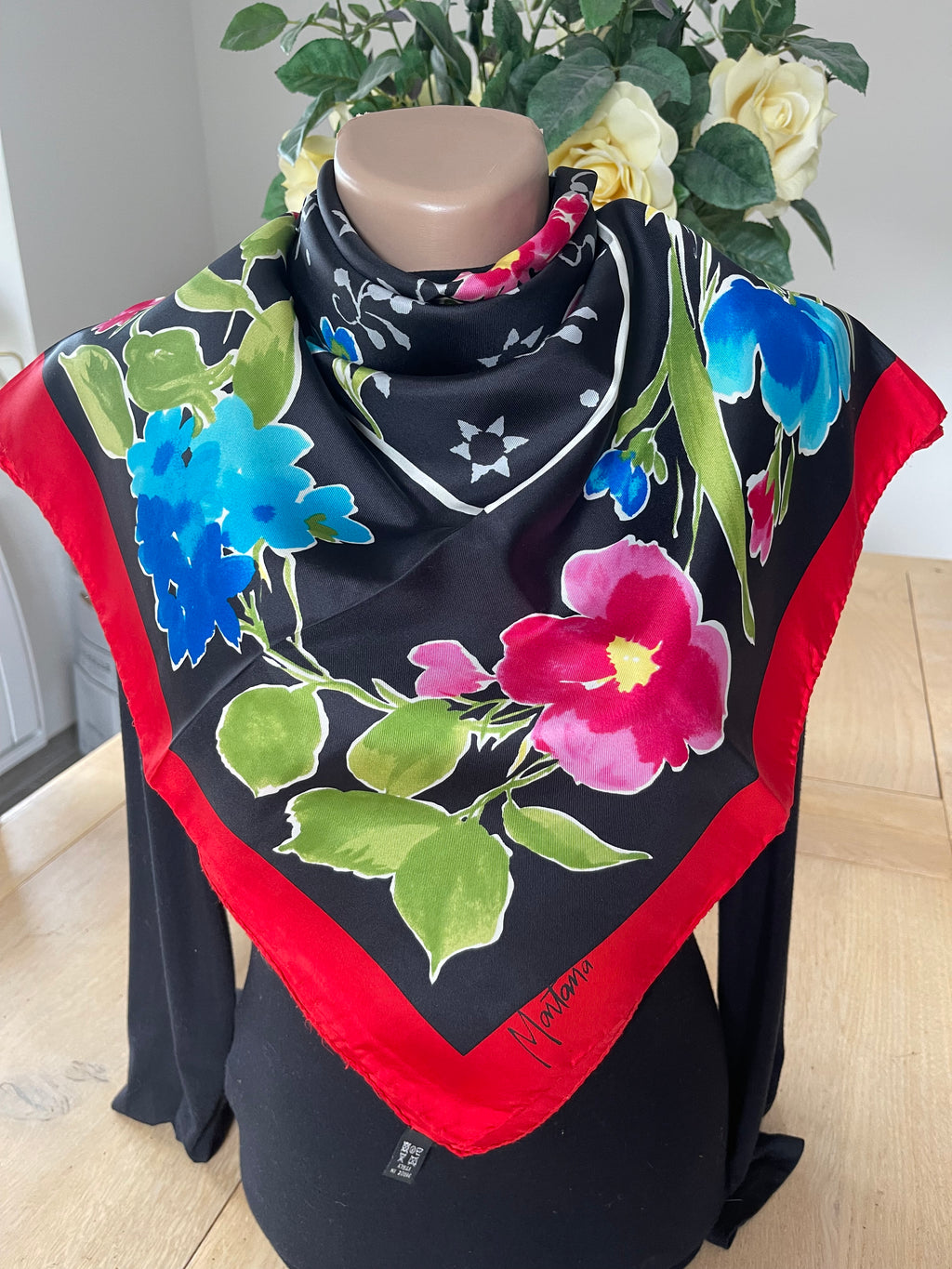 MONTANA foulard carré scarf schal sjaal seide silk soie