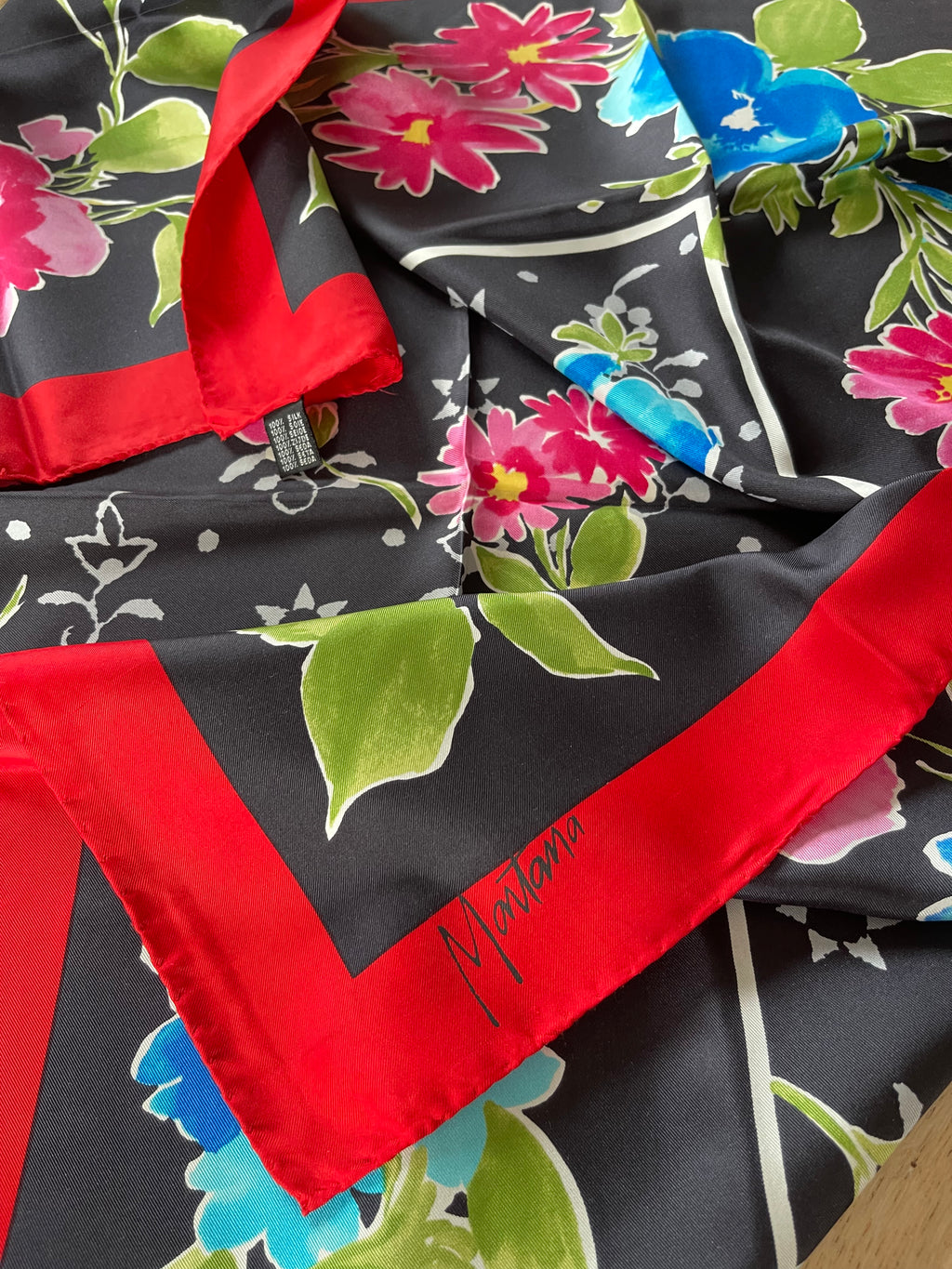 MONTANA foulard carré scarf schal sjaal seide silk soie
