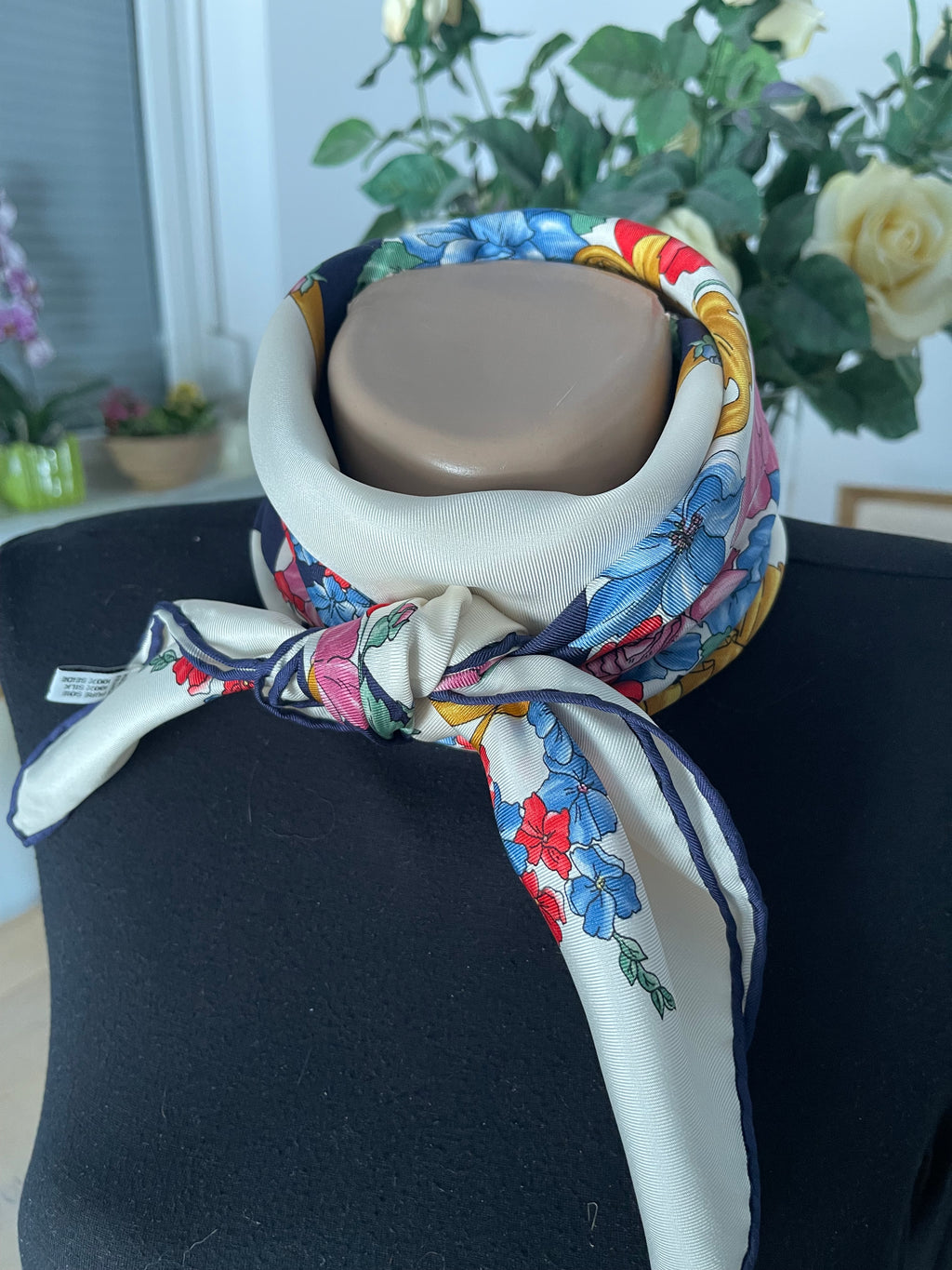 JL SCHERRER carré foulard scarf schal sjaal seide soie silk new