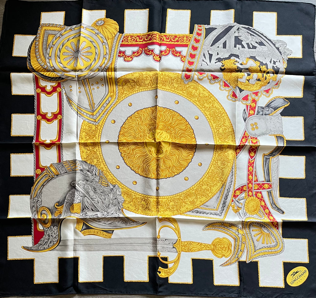 LONGCHAMP carré foulard scarf schal sjaal seide silk soie