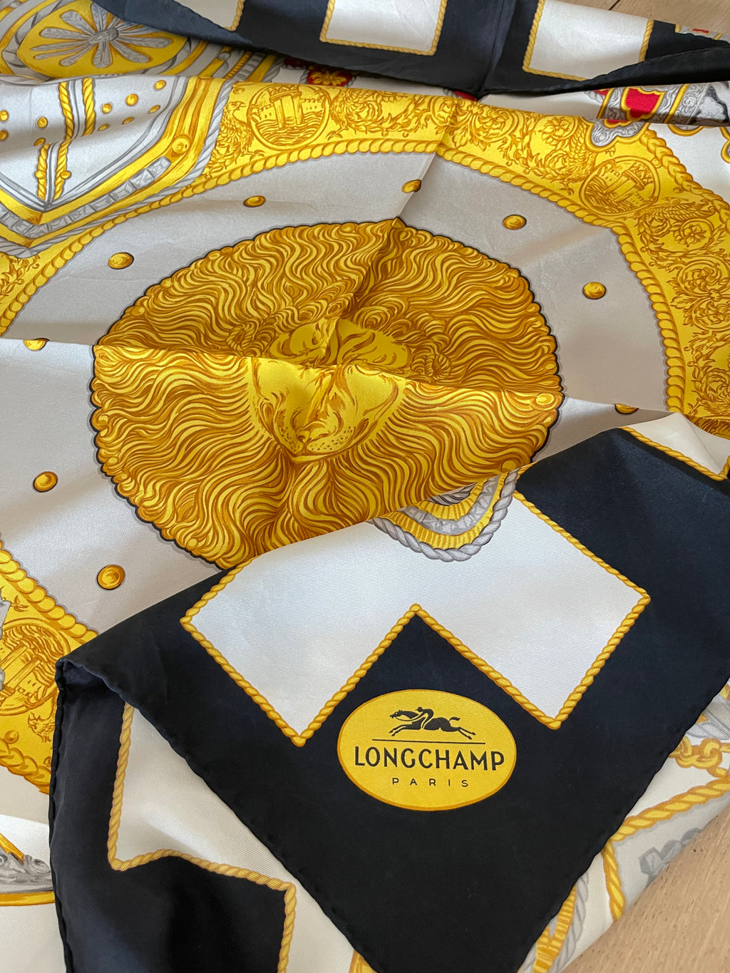 LONGCHAMP carré foulard scarf schal sjaal seide silk soie