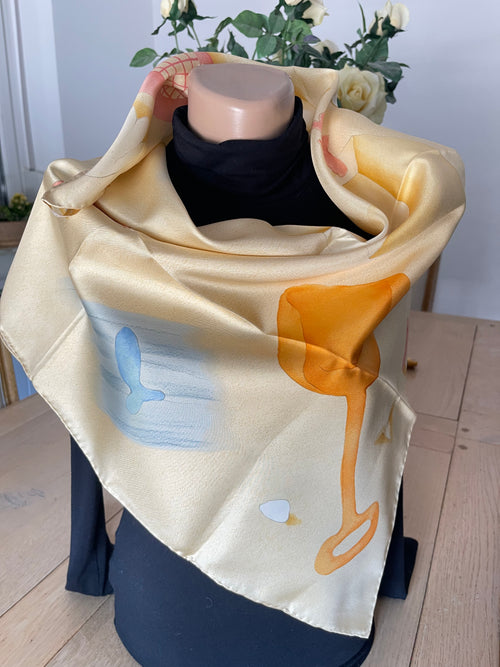 Bulgari carré foulard scarf schal sjaal seide silk soie