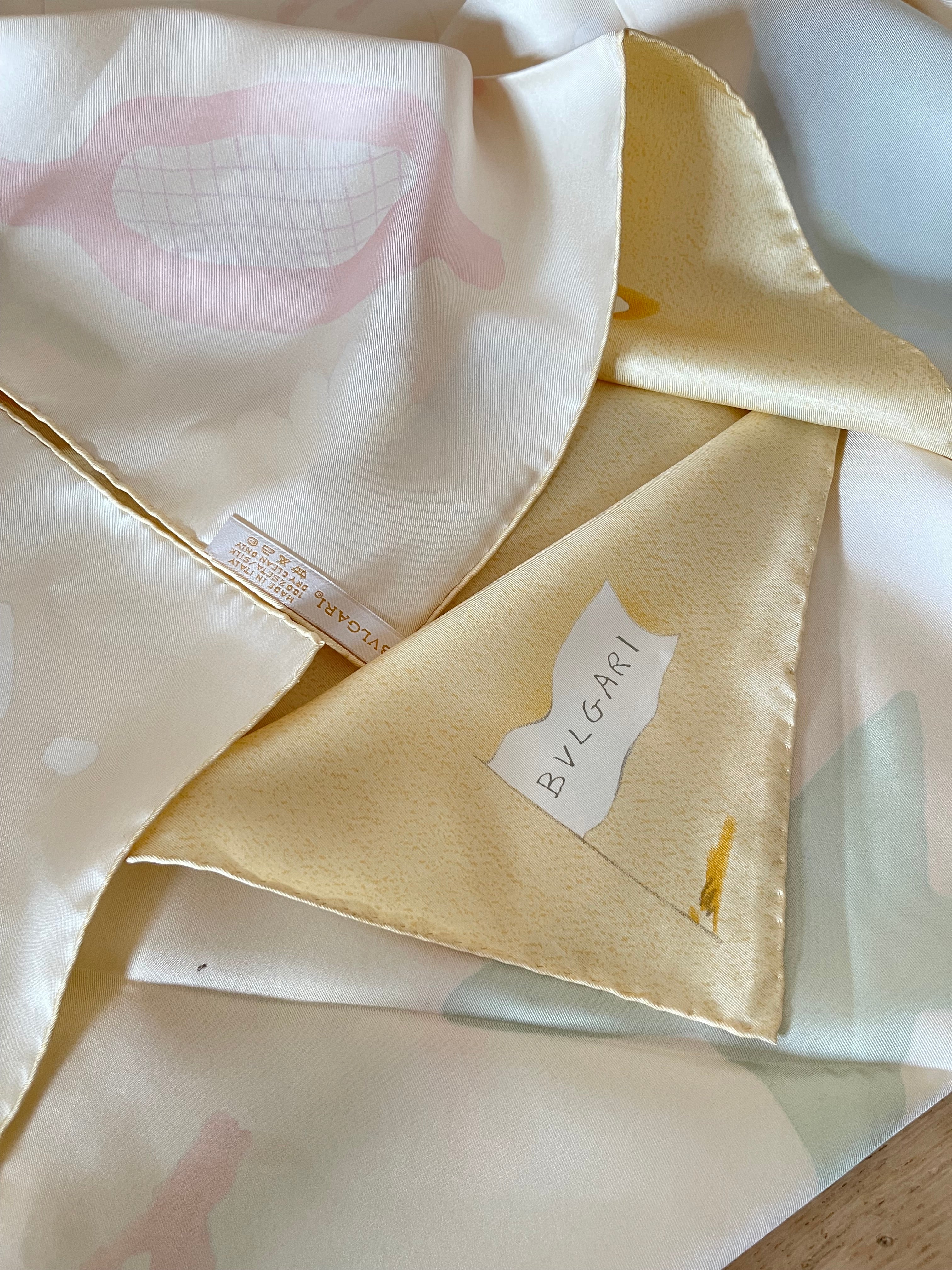 Bulgari carré foulard scarf schal sjaal seide silk soie