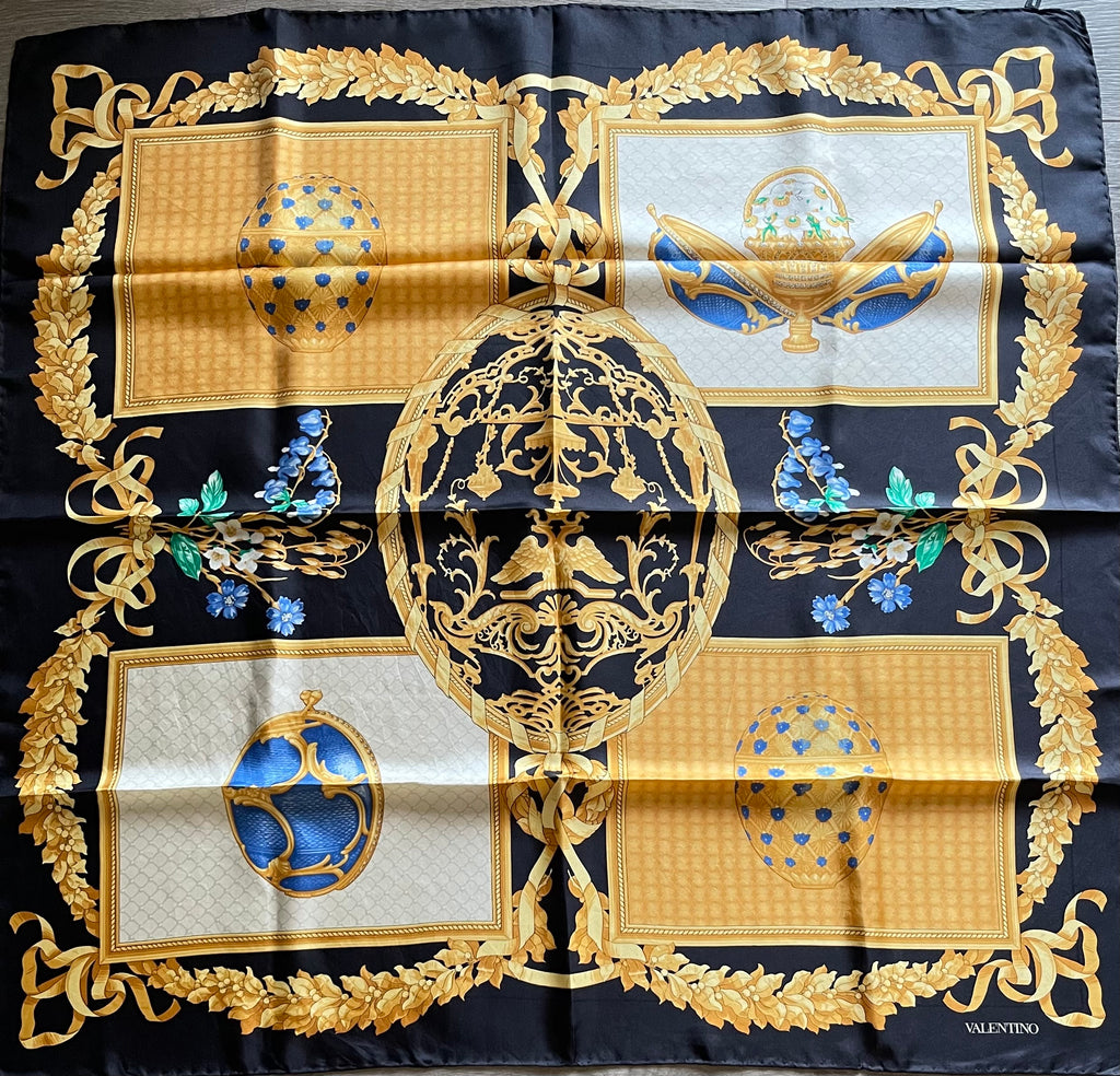 VALENTINO carré foulard schal scarf sjaal seide silk soie
