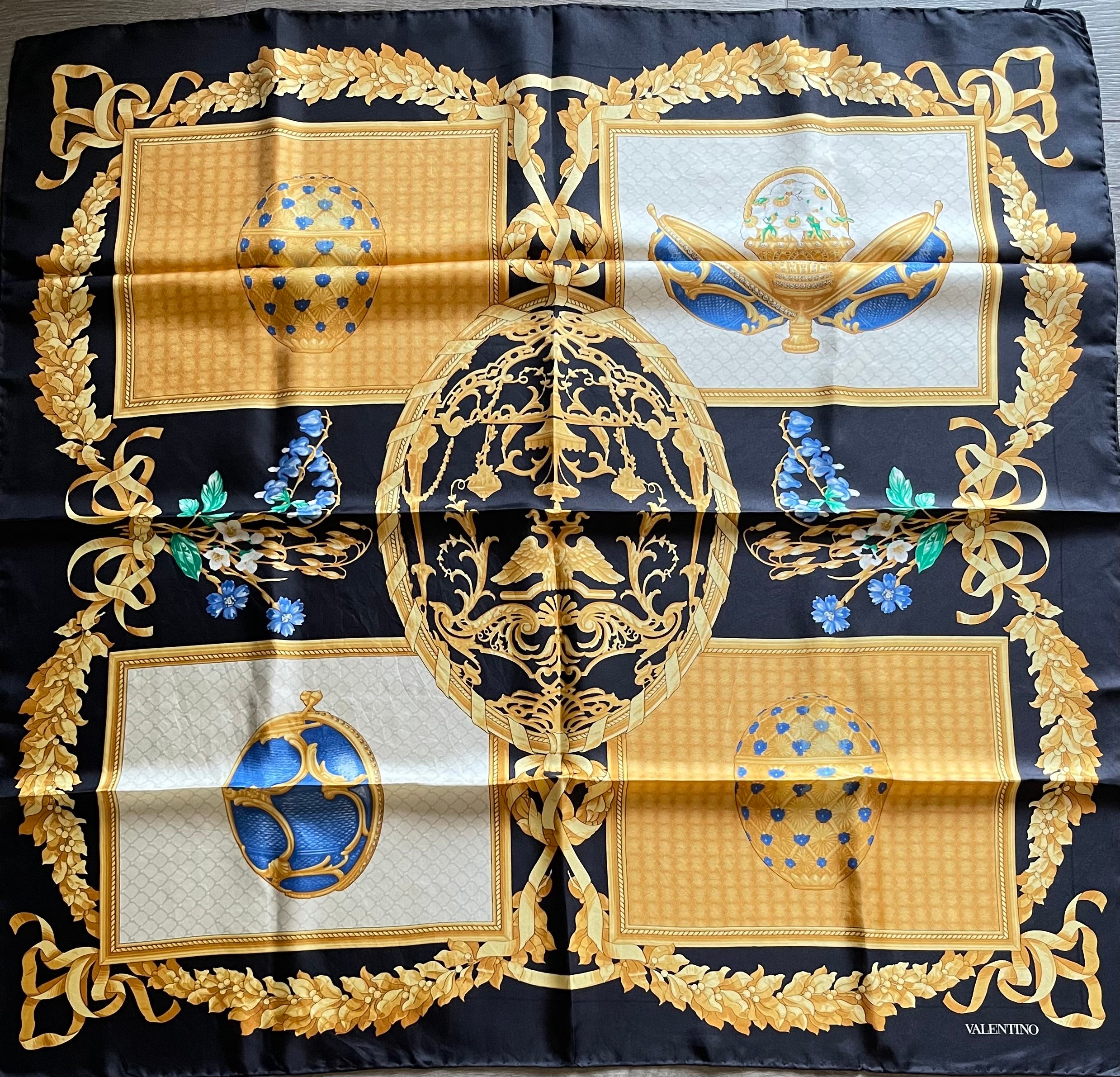 VALENTINO carré foulard schal scarf sjaal seide silk soie