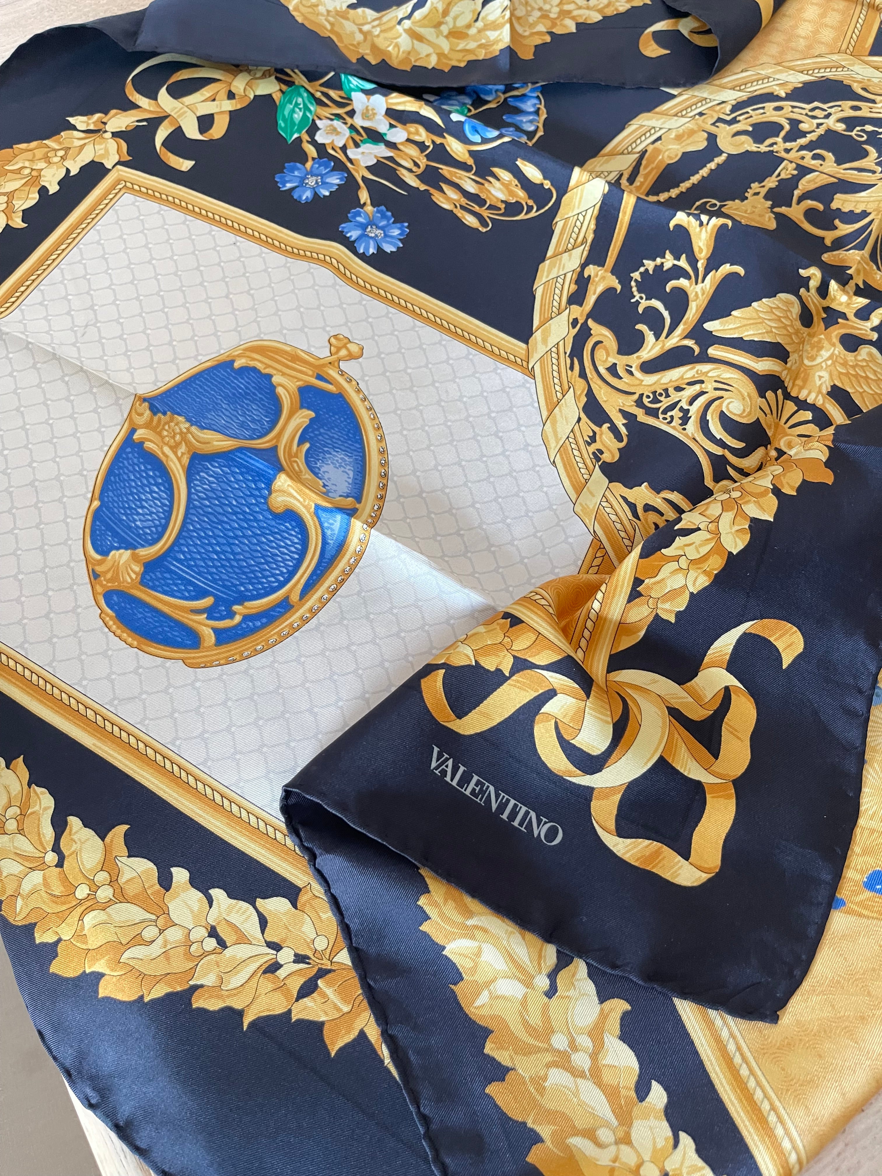 VALENTINO carré foulard schal scarf sjaal seide silk soie