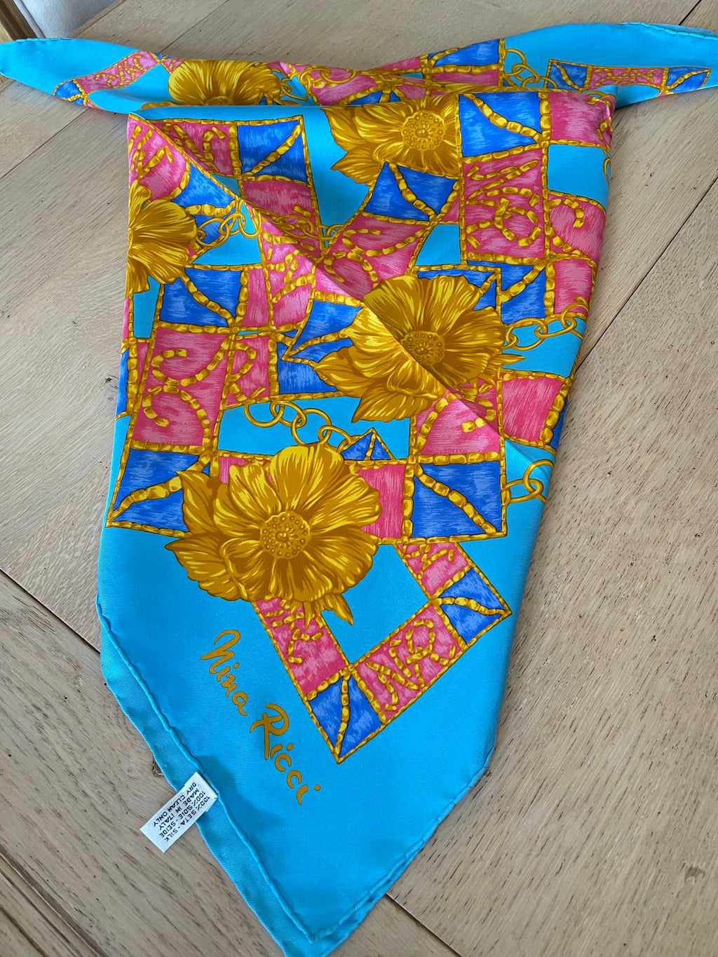 NINA RICCI carré foulard scarf seide soie silk