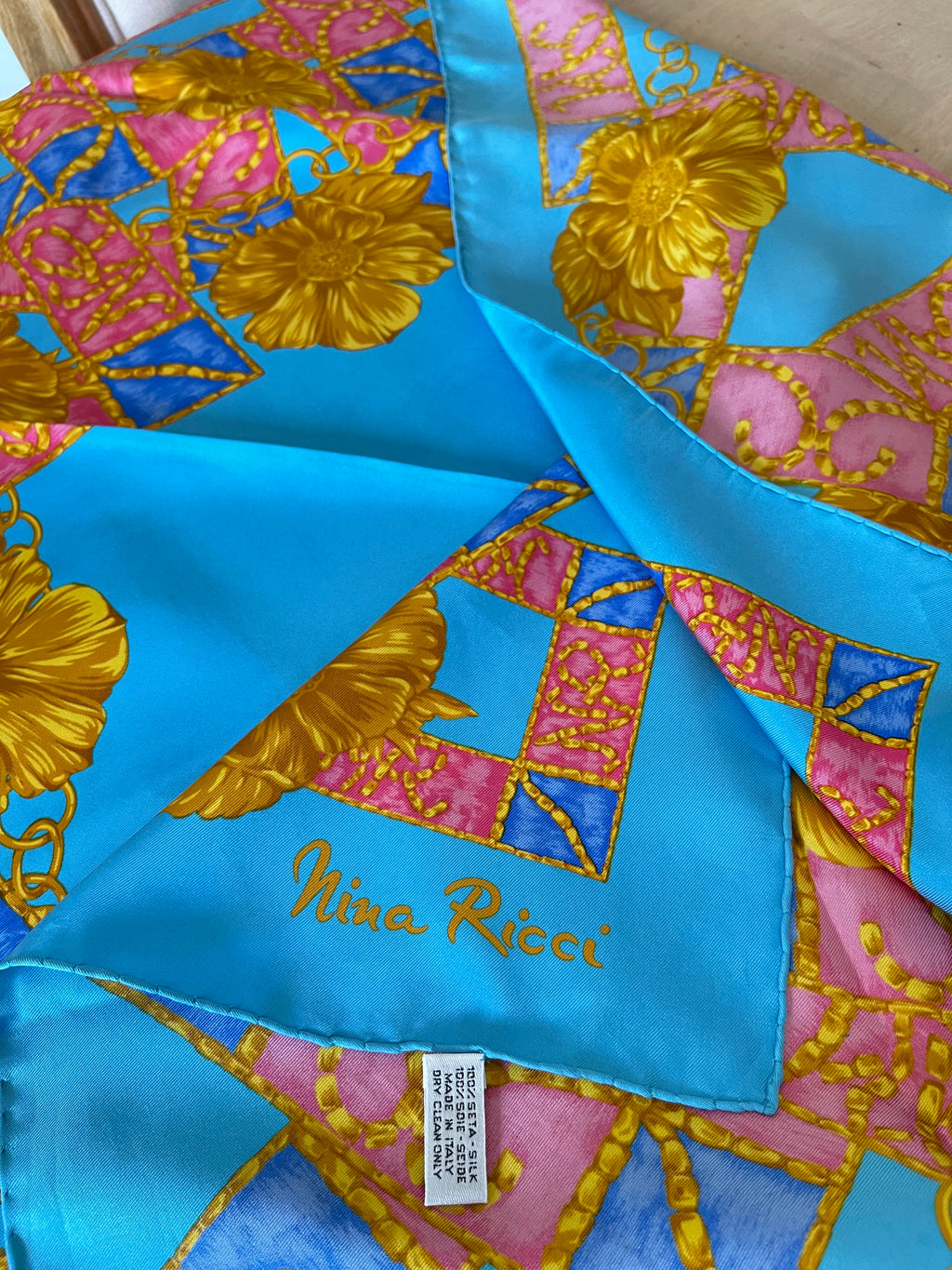 NINA RICCI carré foulard scarf seide soie silk