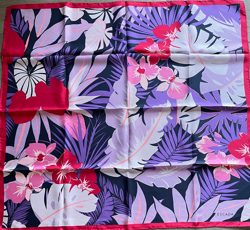 ESCADA carré foulard schal sjaal seide silk soie