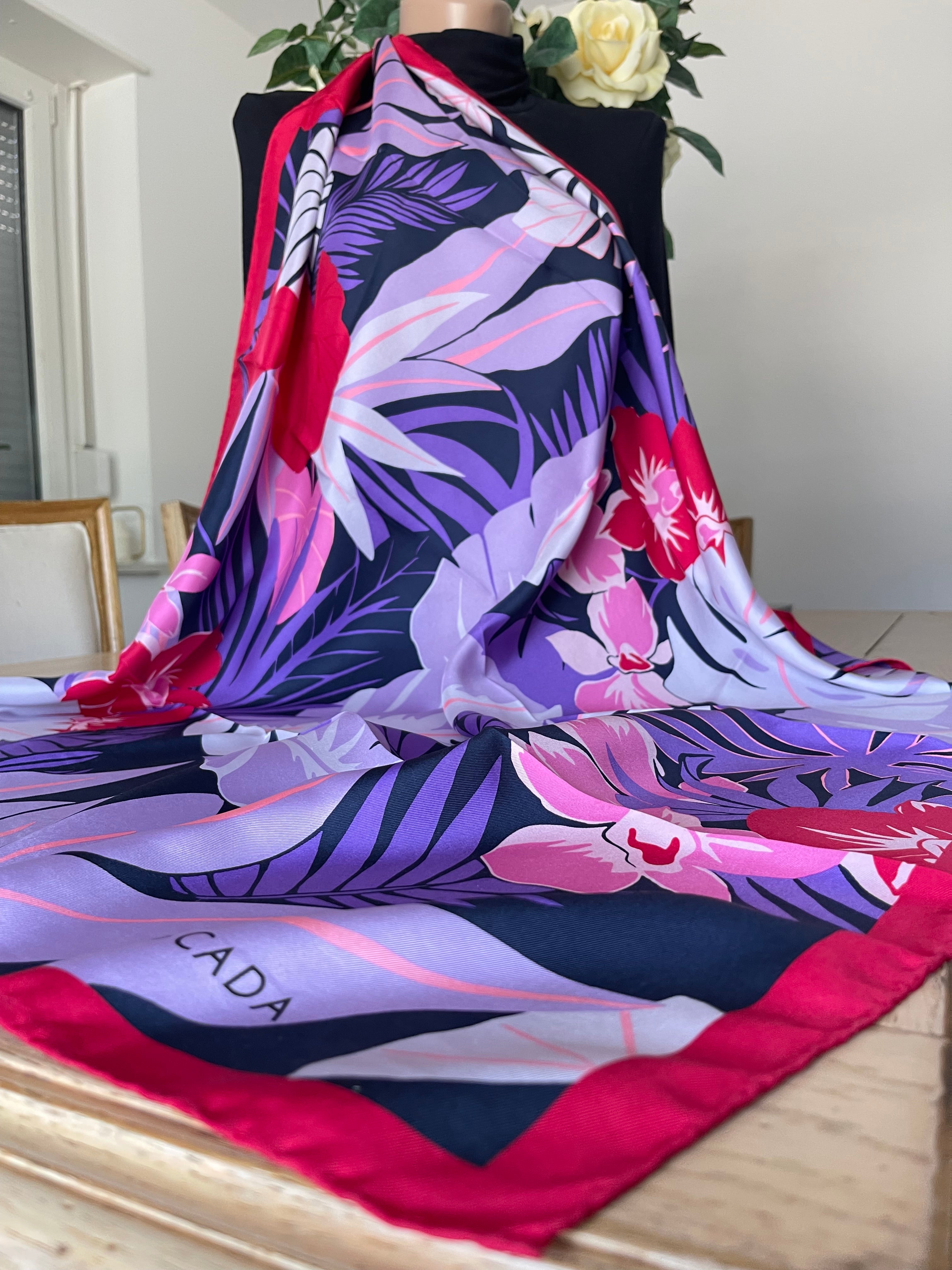 ESCADA carré foulard schal sjaal seide silk soie