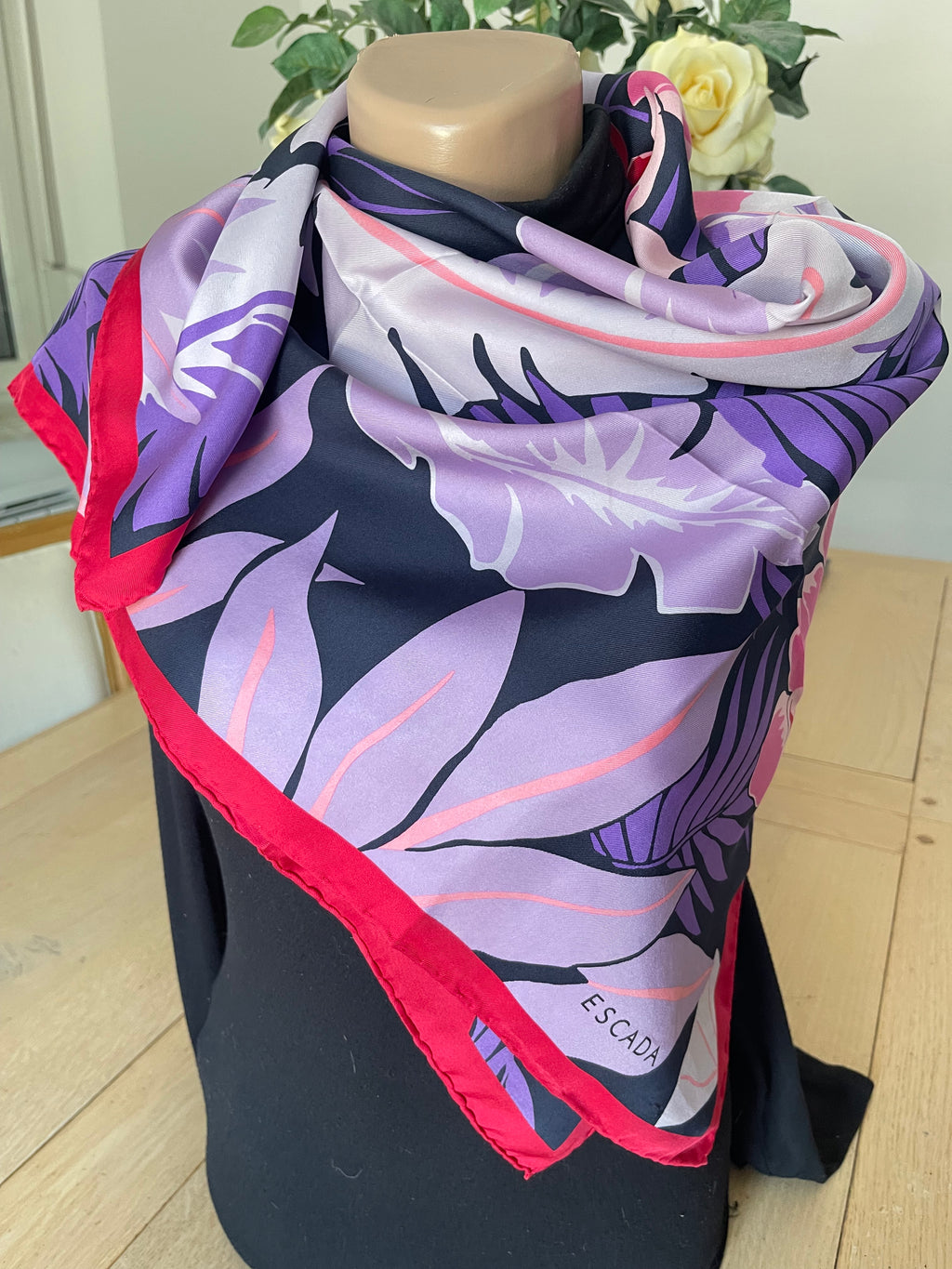 ESCADA carré foulard schal sjaal seide silk soie