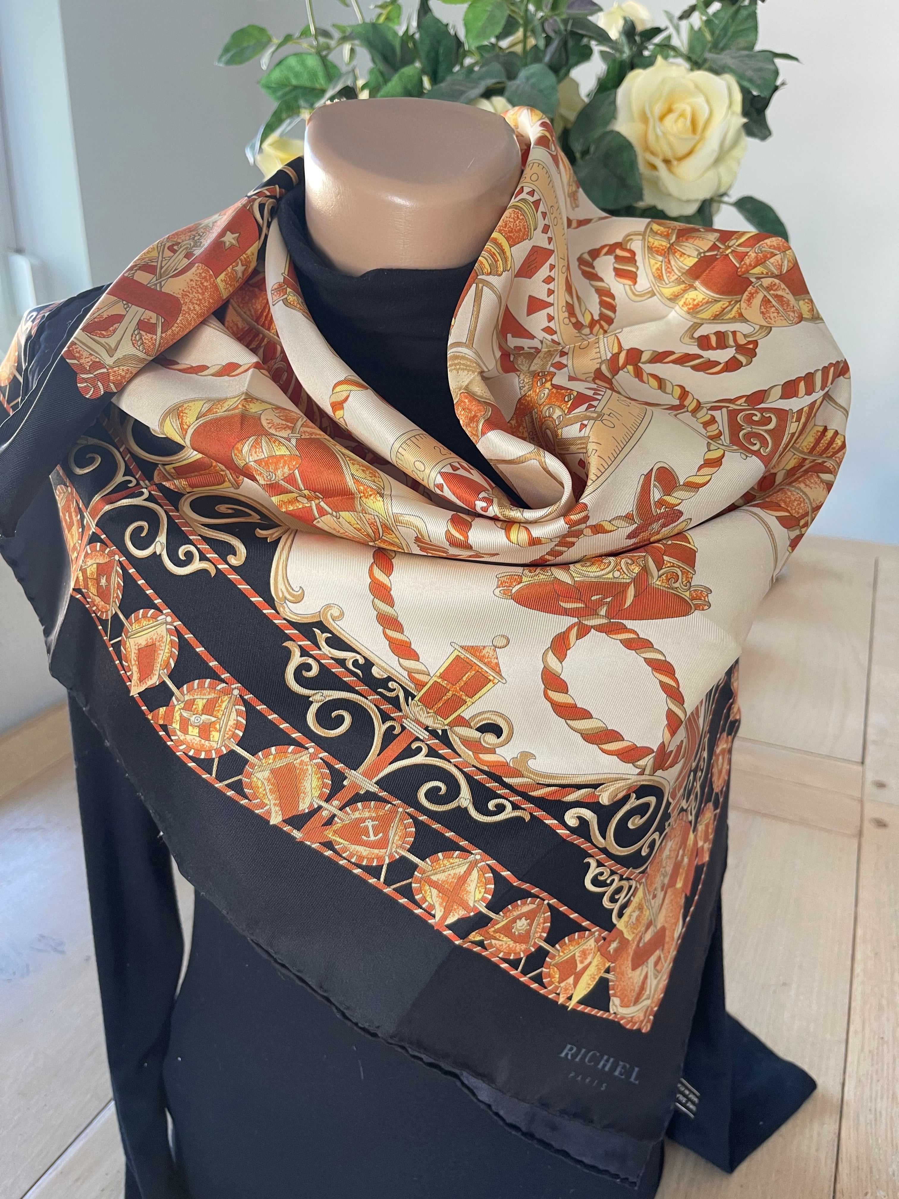 RICHEL carré foulard scarf schal sjaal seide soie silk