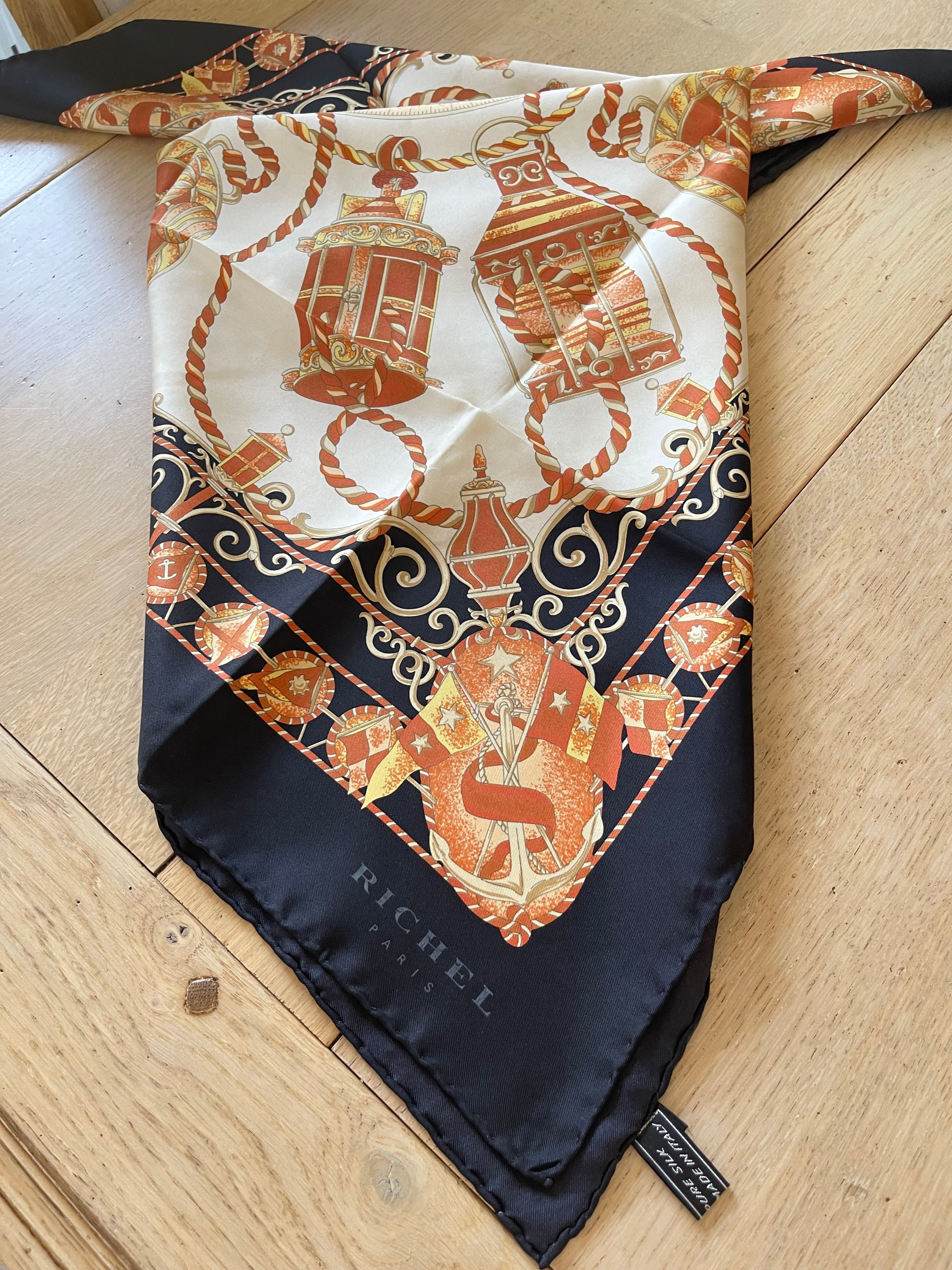 RICHEL carré foulard scarf schal sjaal seide soie silk