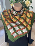 Silk scarf green carré foulard scarf schal sjaal seide silk soie