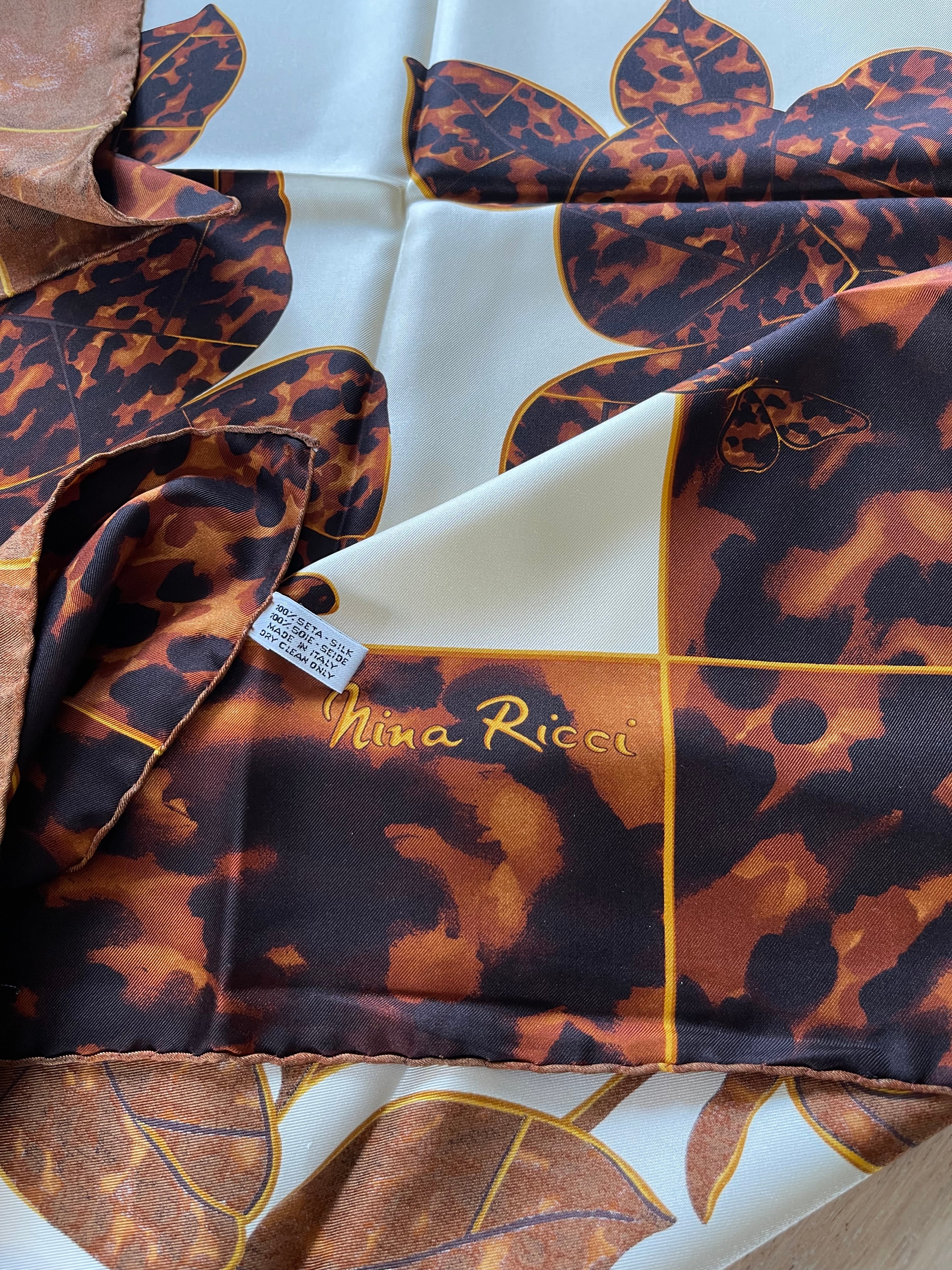 NINA RICCI carré foulard schal scarf sjaal seide silk soie