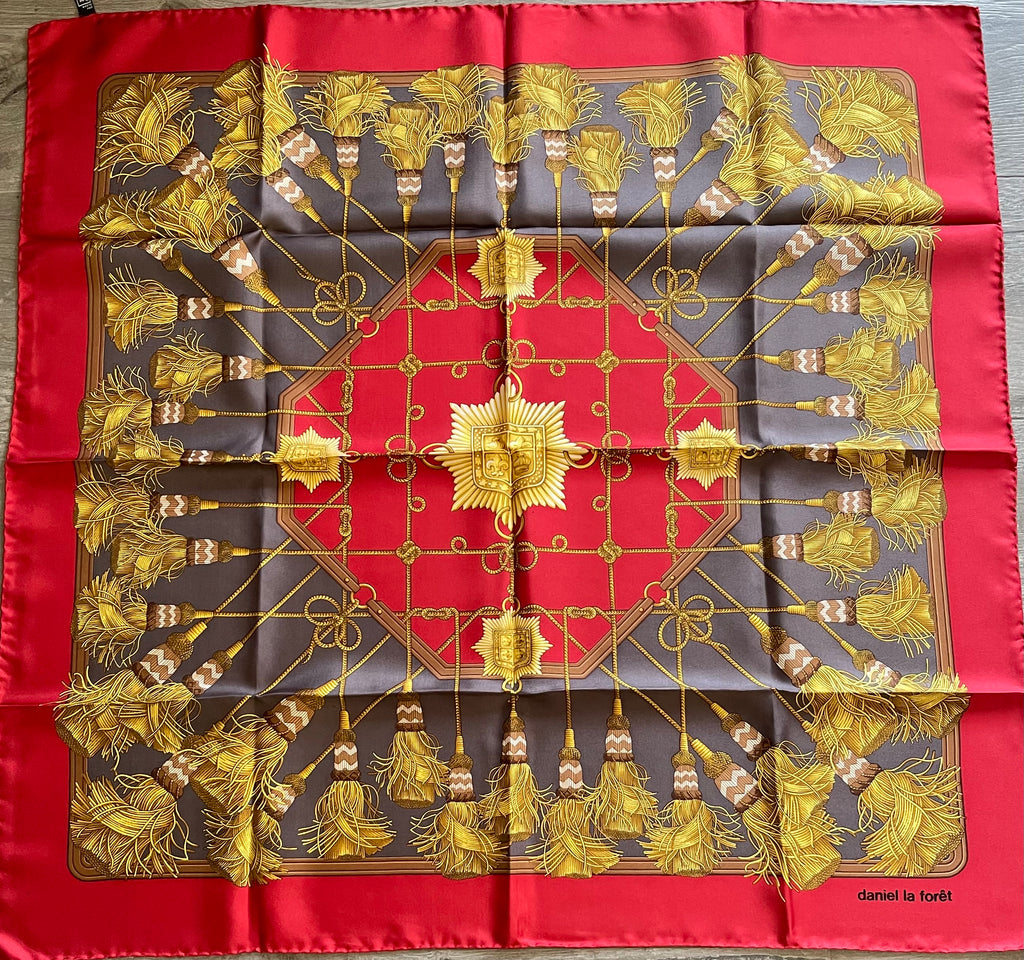 DANIEL LA FORET carré foulard scarf schal sjaal seide silk soie