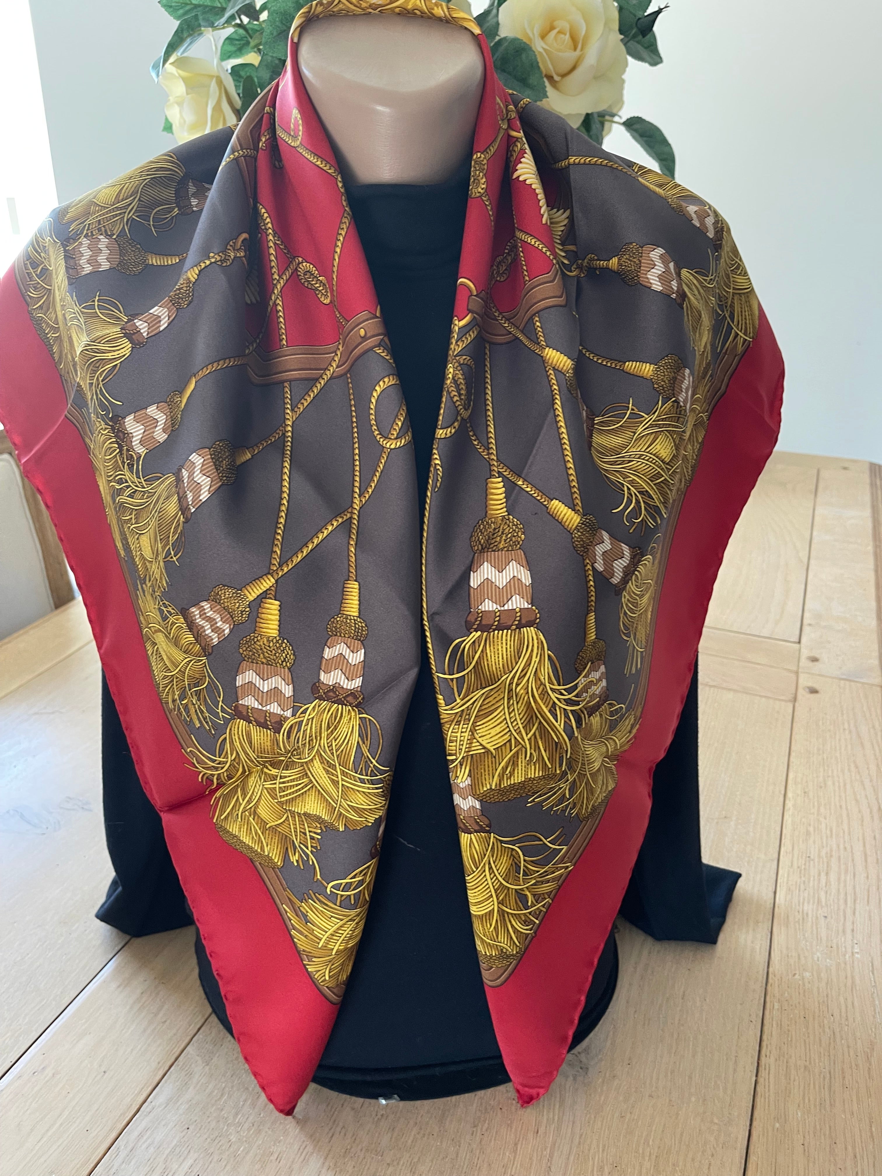 DANIEL LA FORET carré foulard scarf schal sjaal seide silk soie