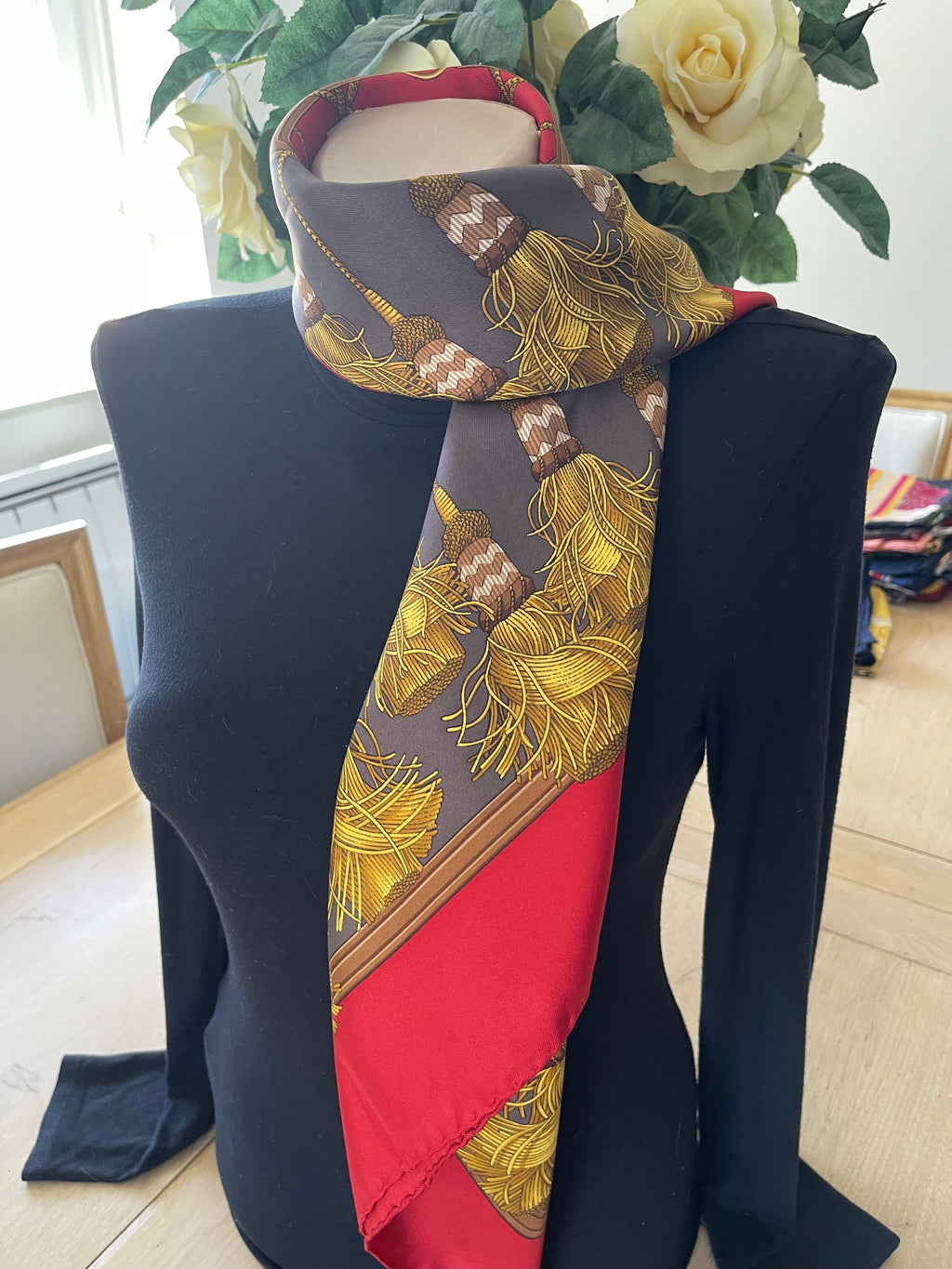 DANIEL LA FORET carré foulard scarf schal sjaal seide silk soie