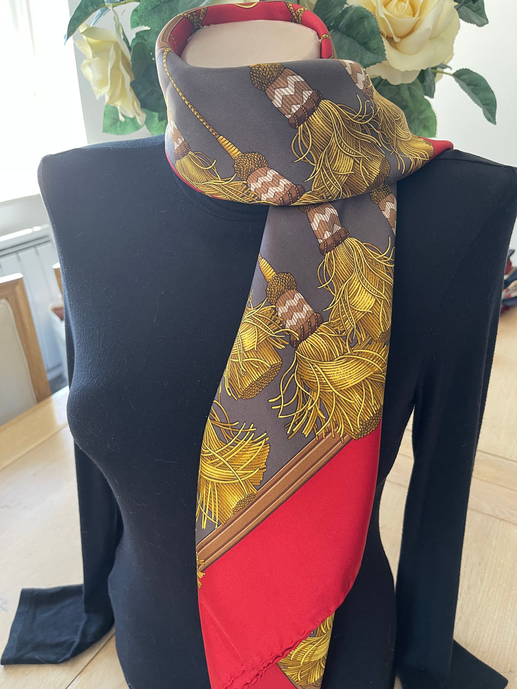 DANIEL LA FORET carré foulard scarf schal sjaal seide silk soie