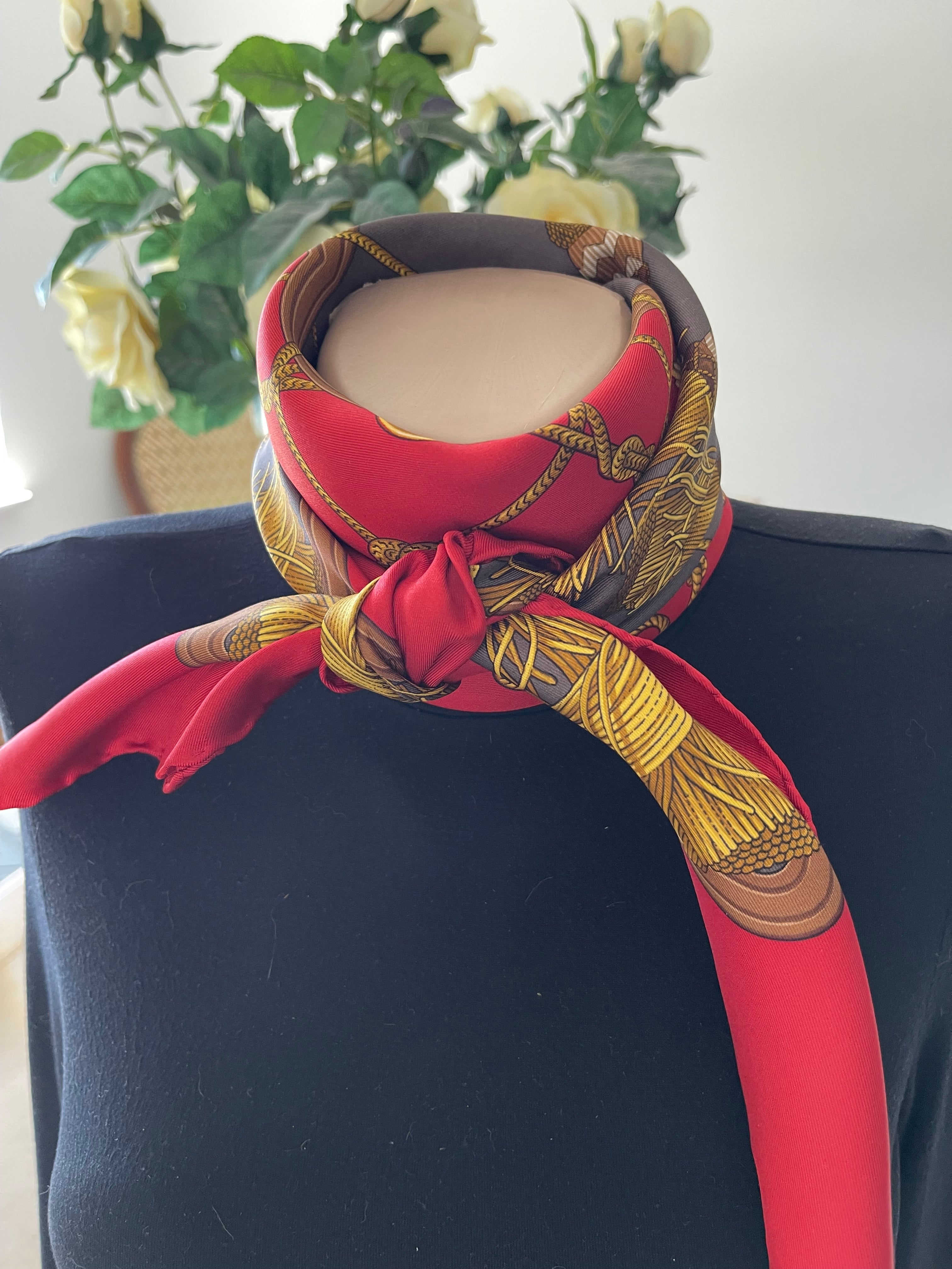 DANIEL LA FORET carré foulard scarf schal sjaal seide silk soie