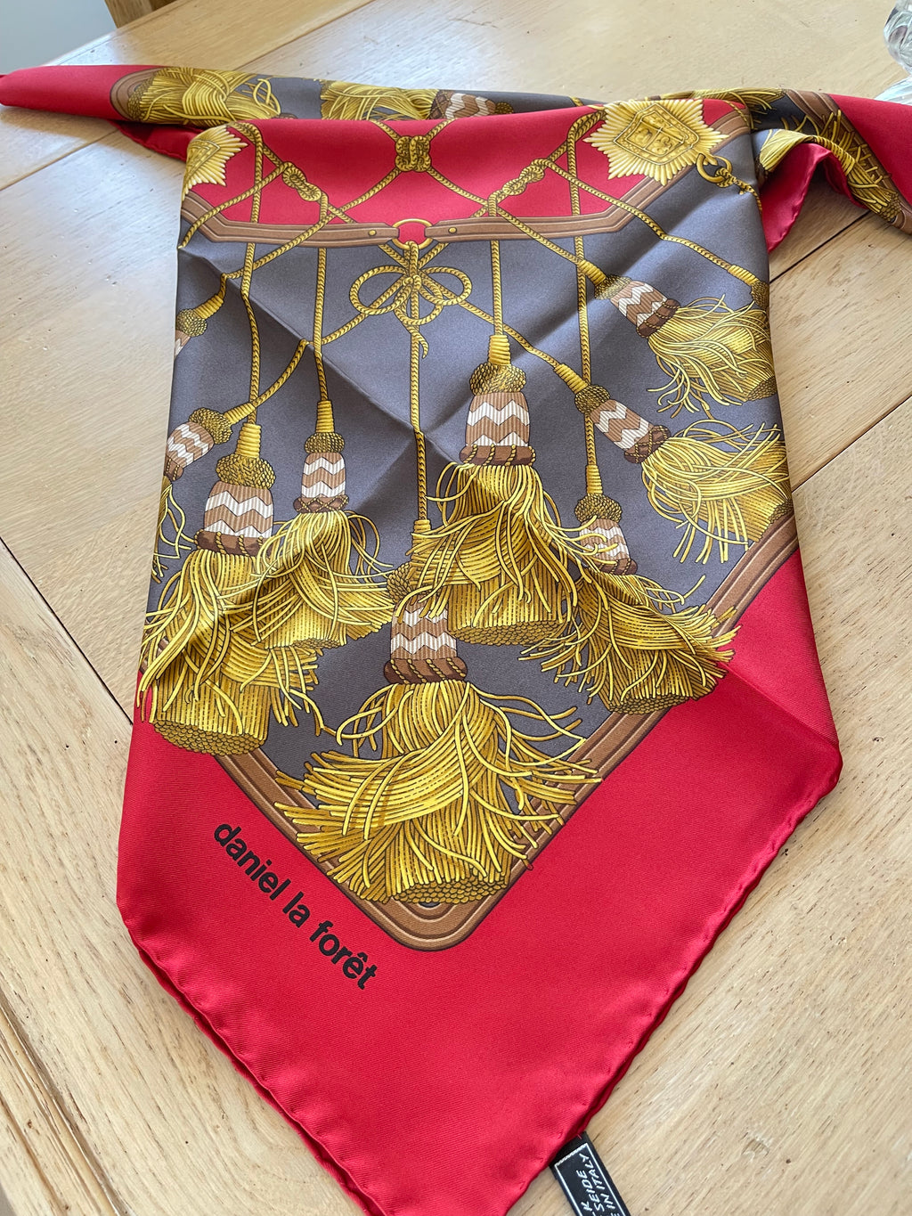 DANIEL LA FORET carré foulard scarf schal sjaal seide silk soie