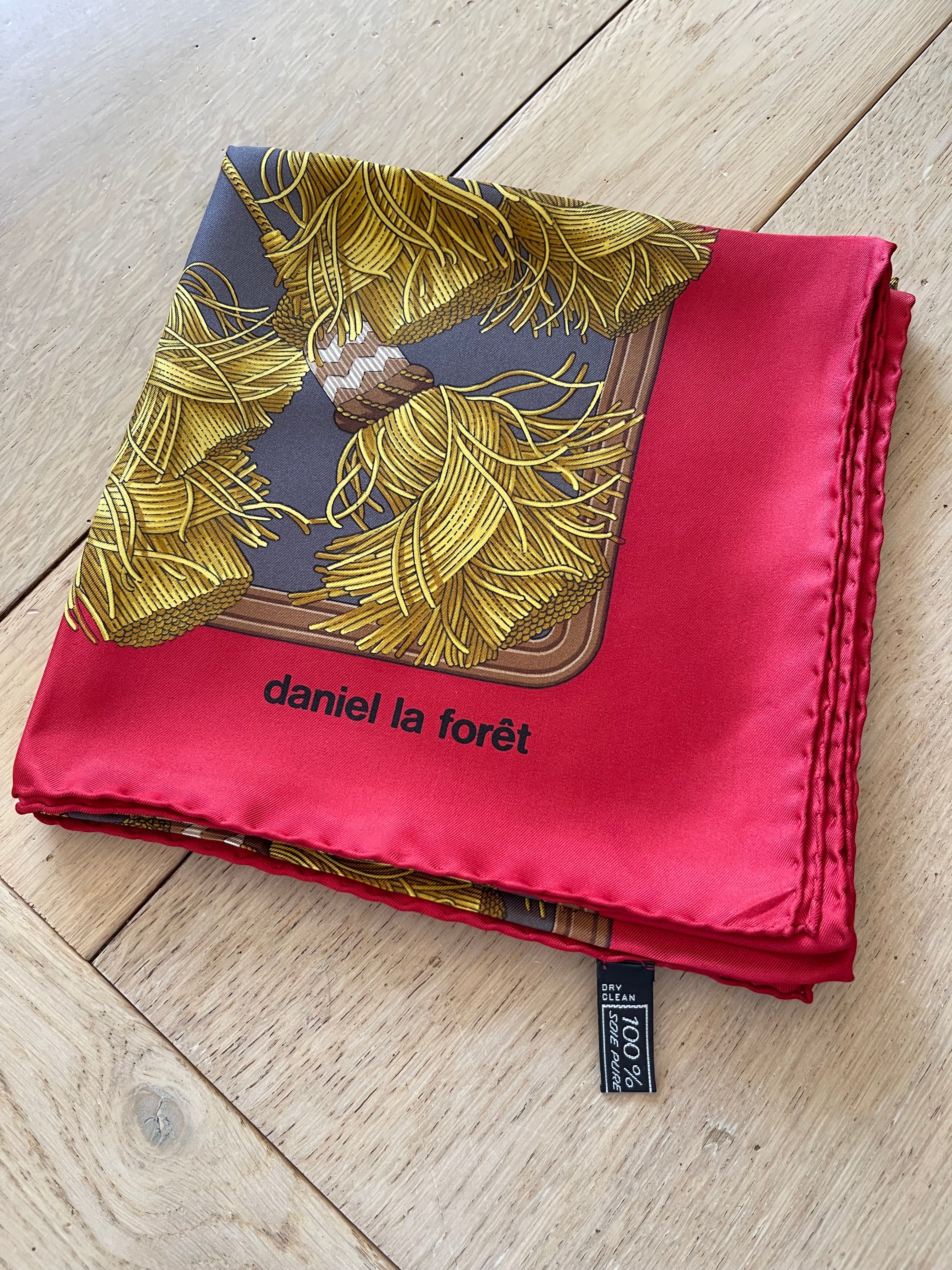 DANIEL LA FORET carré foulard scarf schal sjaal seide silk soie