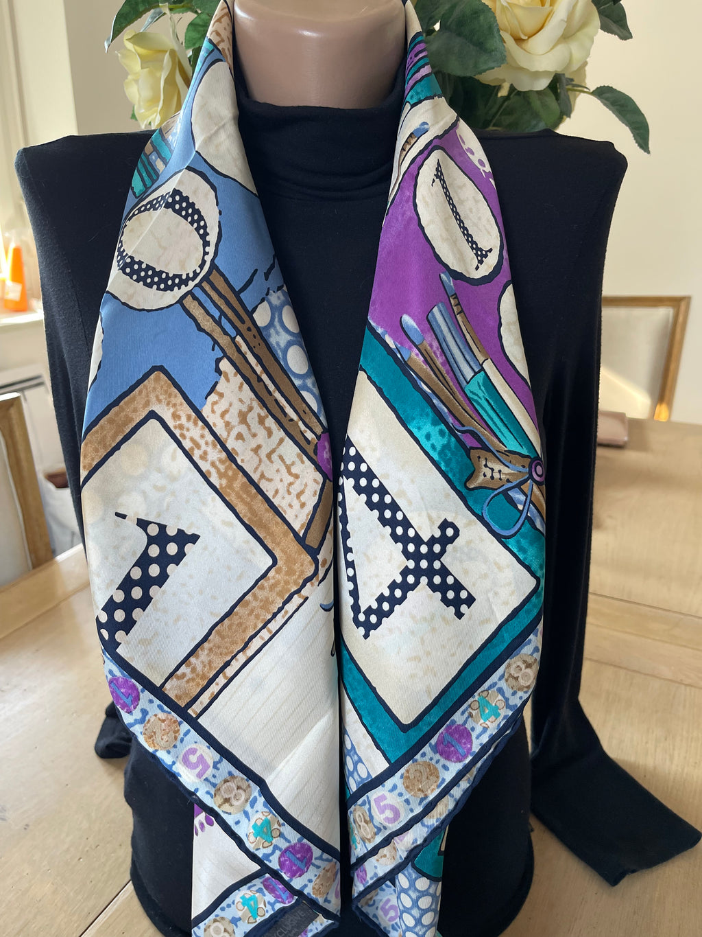 AKEL foulard scarf carré schal sjaal seide silk soie