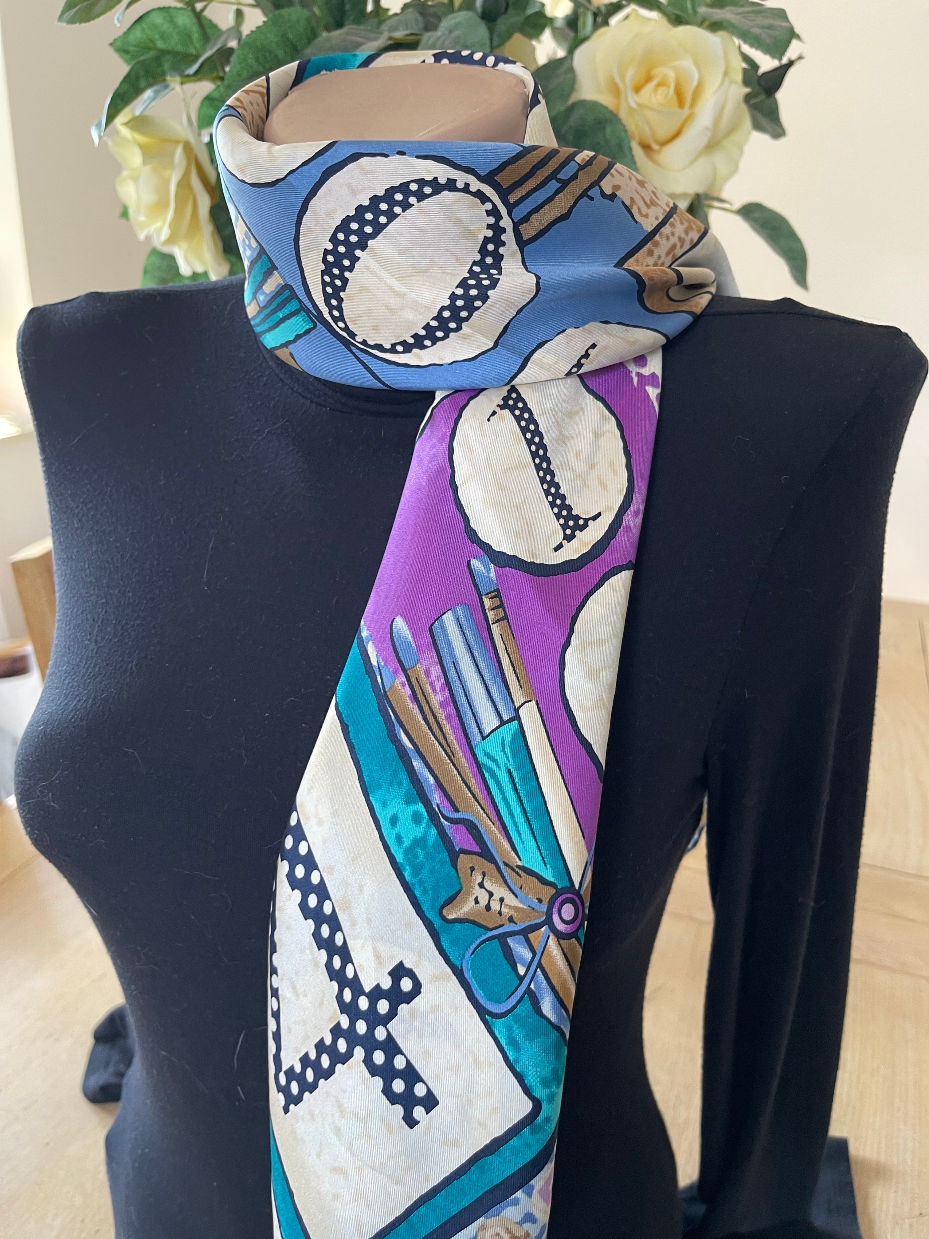 AKEL foulard scarf carré schal sjaal seide silk soie