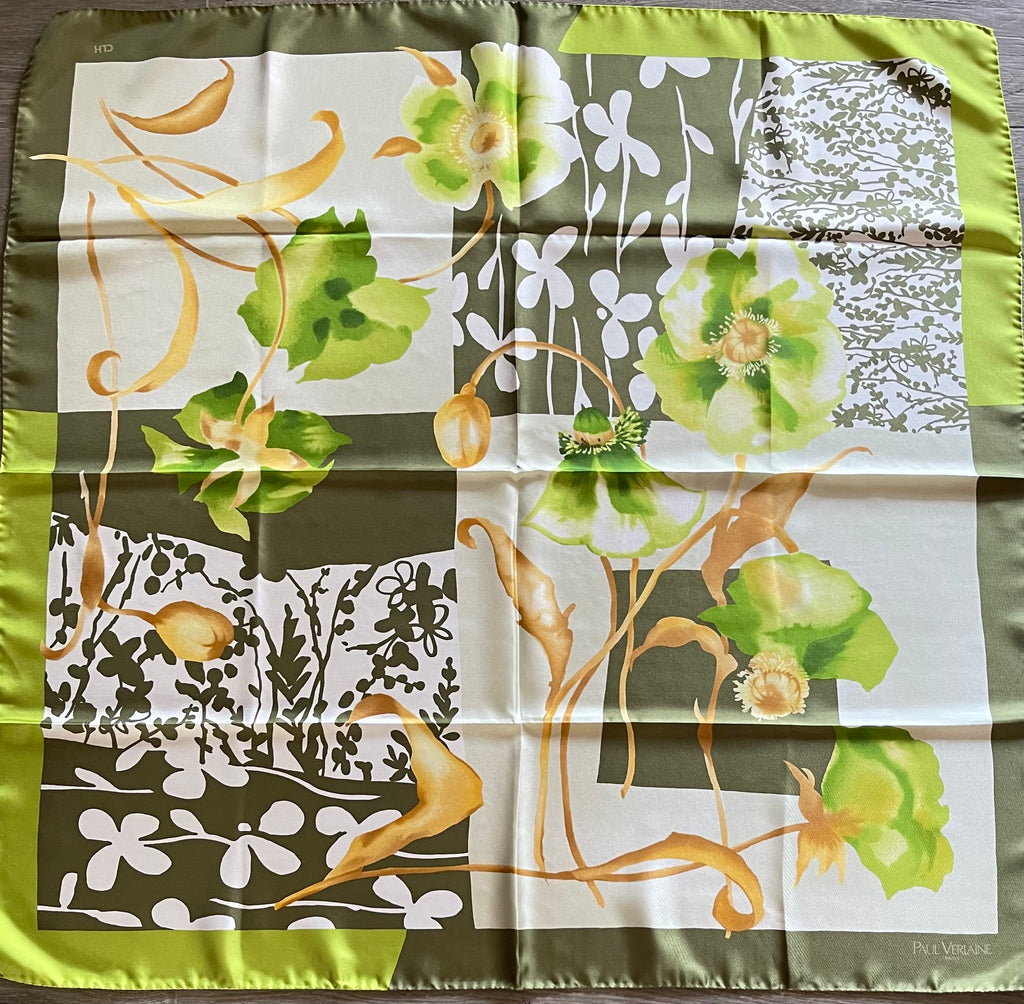 PAUL VERLAIN carré foulard scarf schal sjaal seide silk soie