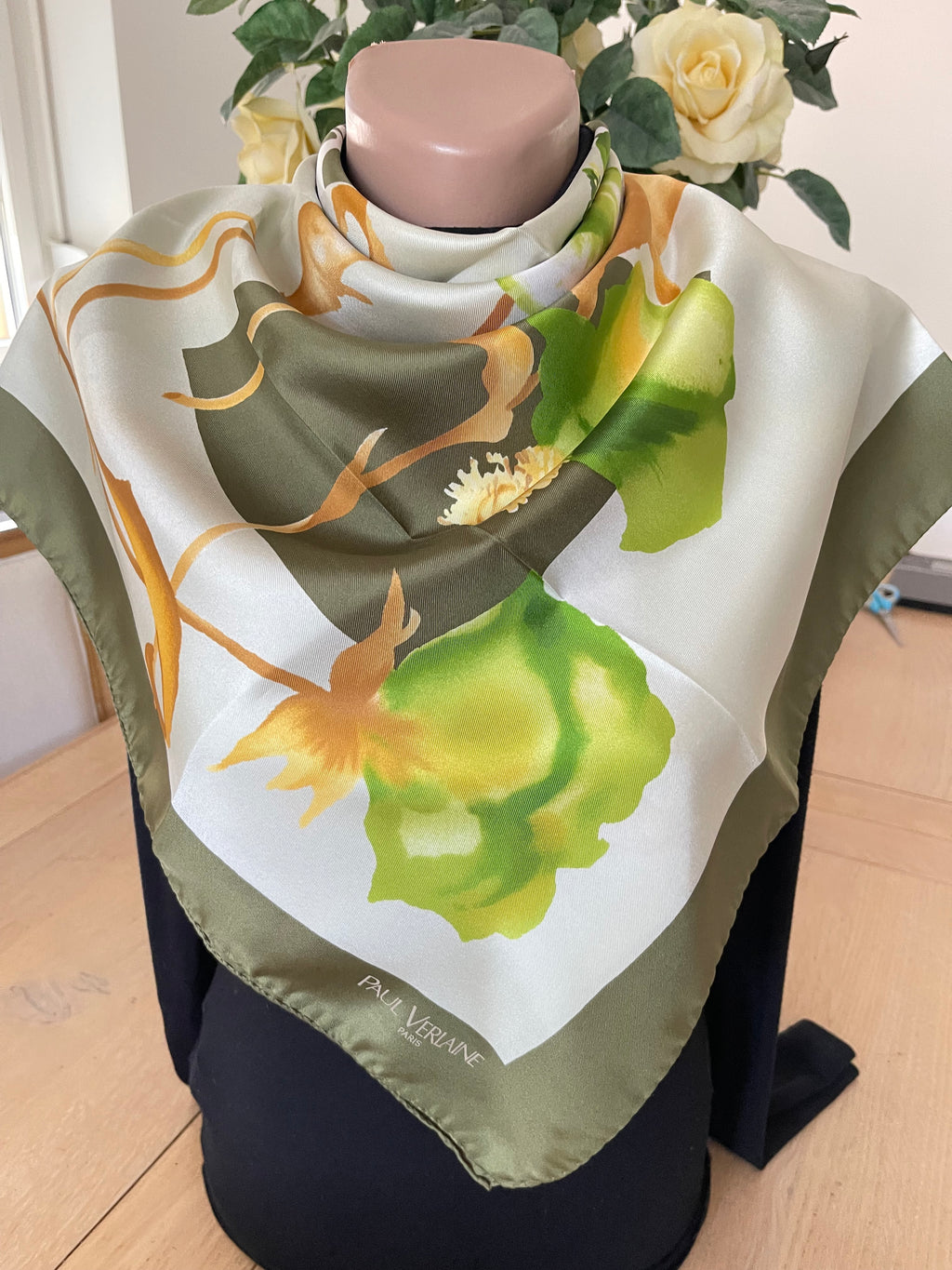 PAUL VERLAIN carré foulard scarf schal sjaal seide silk soie