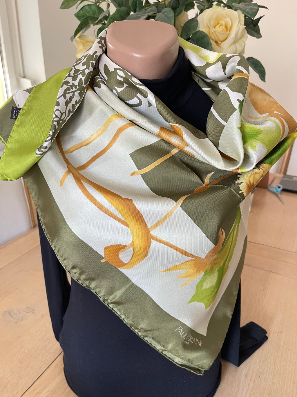 PAUL VERLAIN carré foulard scarf schal sjaal seide silk soie