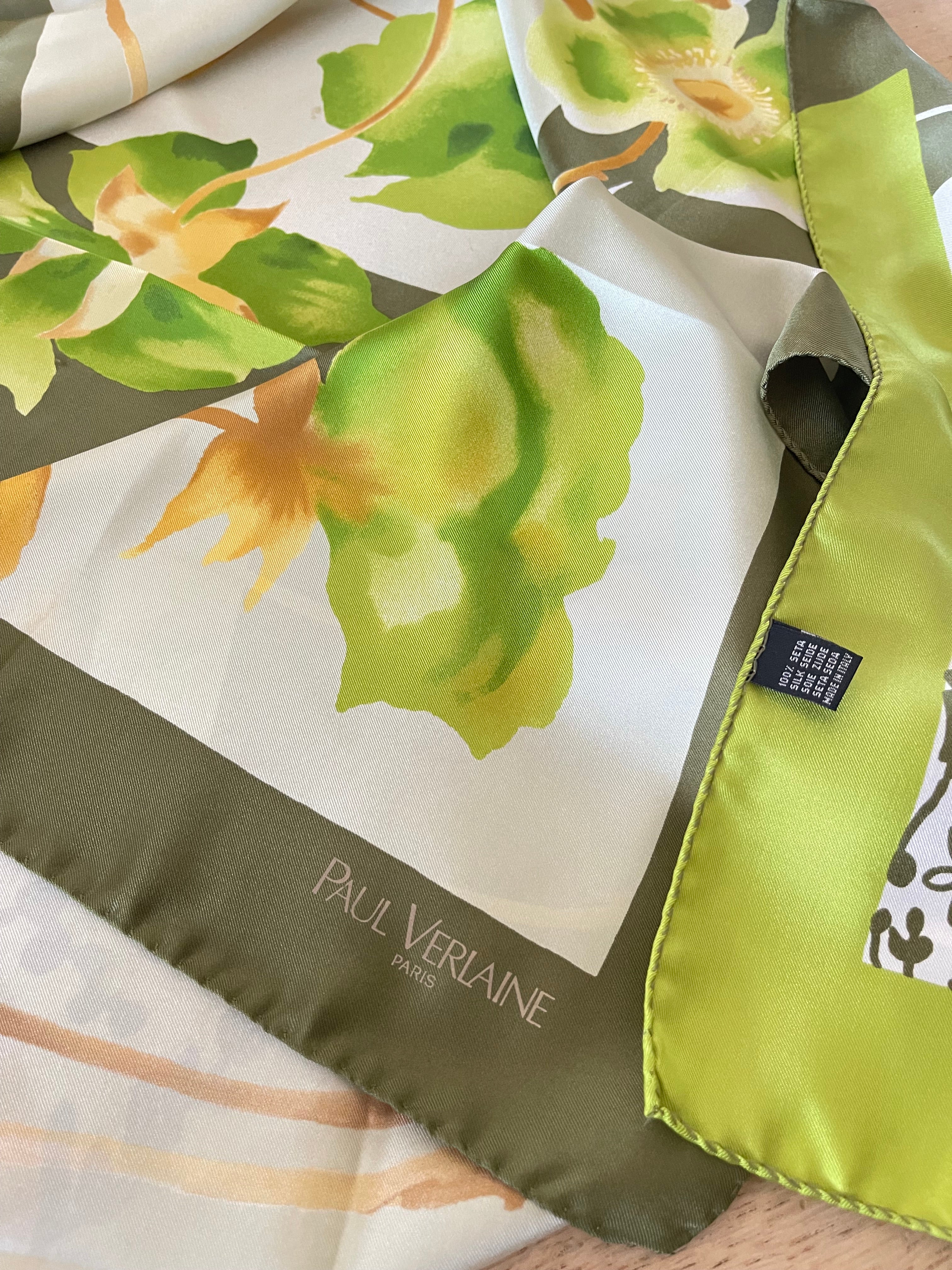 PAUL VERLAIN carré foulard scarf schal sjaal seide silk soie