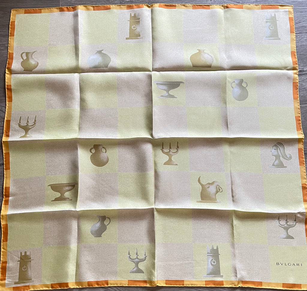 BULGARI carré foulard scarf schal sjaal seide soie silk