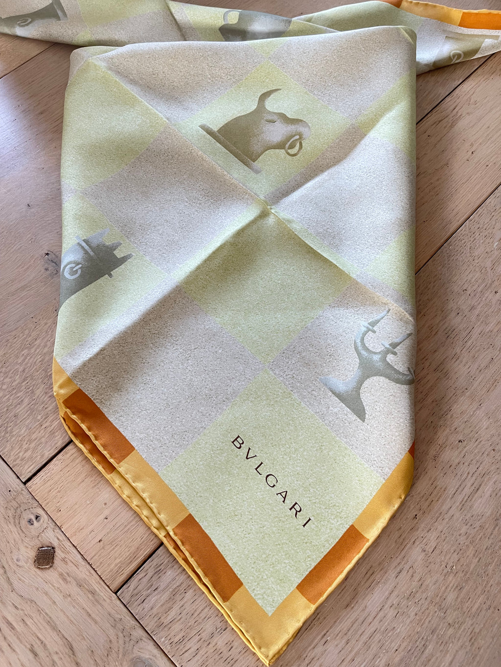 BULGARI carré foulard scarf schal sjaal seide soie silk
