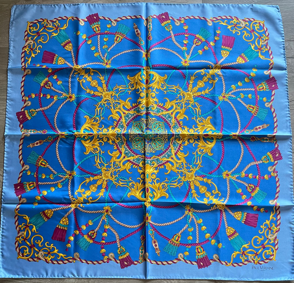 PAUL VERLAINE carré foulard scarf schal sjaal seide soie silk