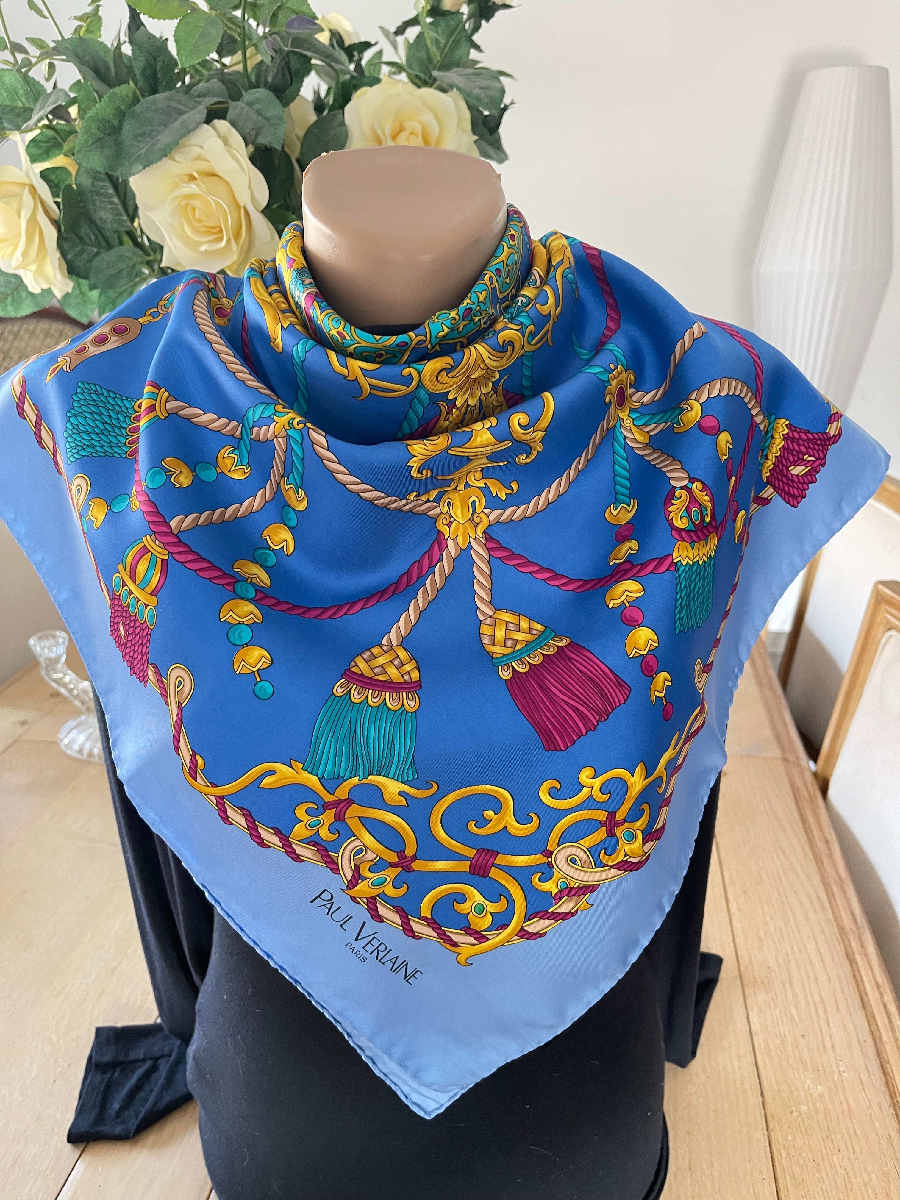 PAUL VERLAINE carré foulard scarf schal sjaal seide soie silk