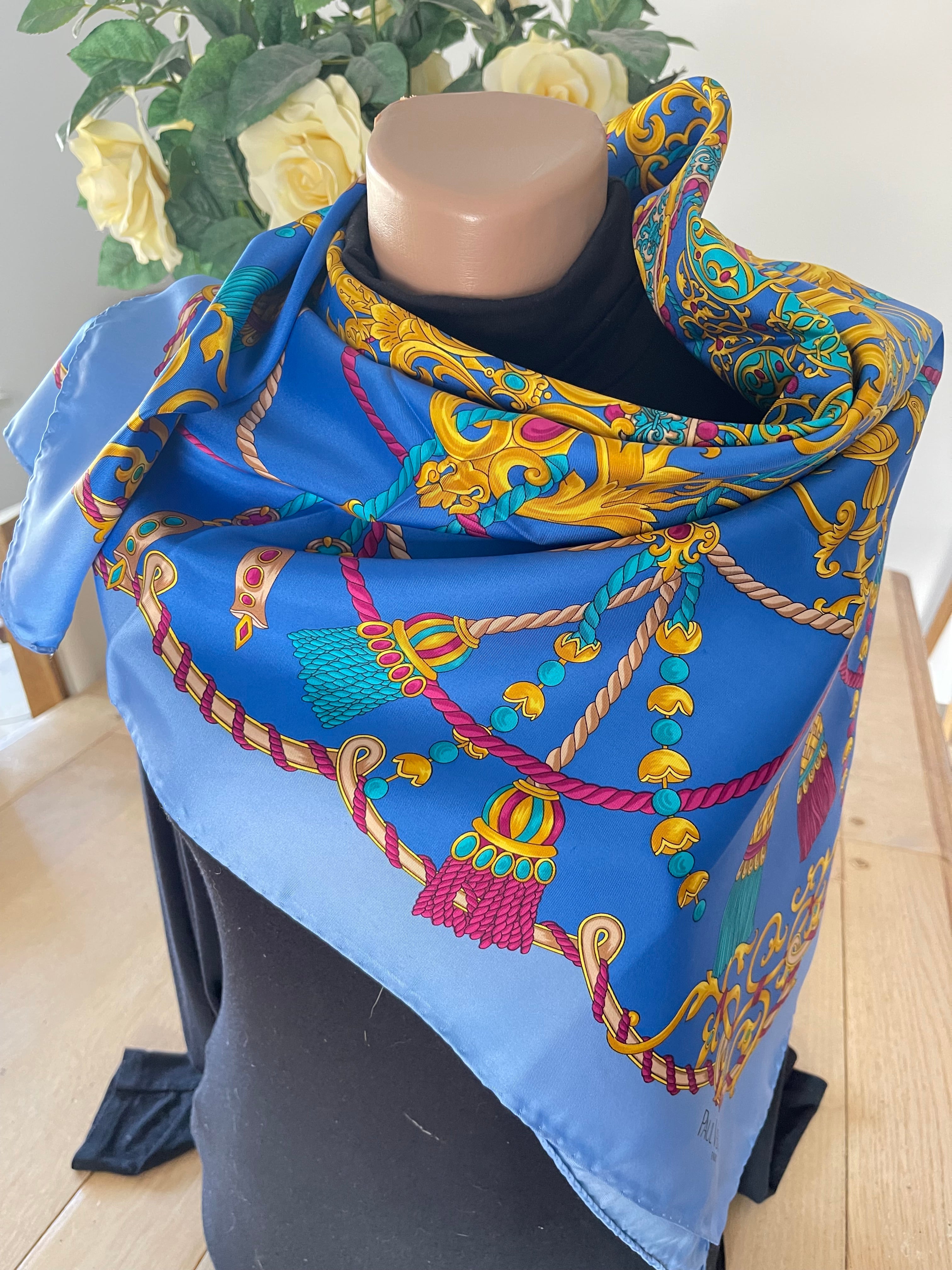 PAUL VERLAINE carré foulard scarf schal sjaal seide soie silk